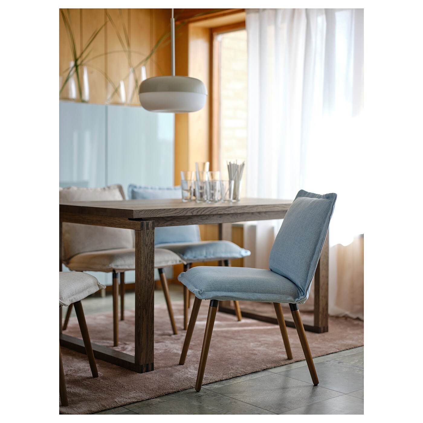 IKEA クリンテンチェア KLINTEN ダイニングチェア 水色 KLINTEN chair brown/Kilanda pale blue - IKEA
