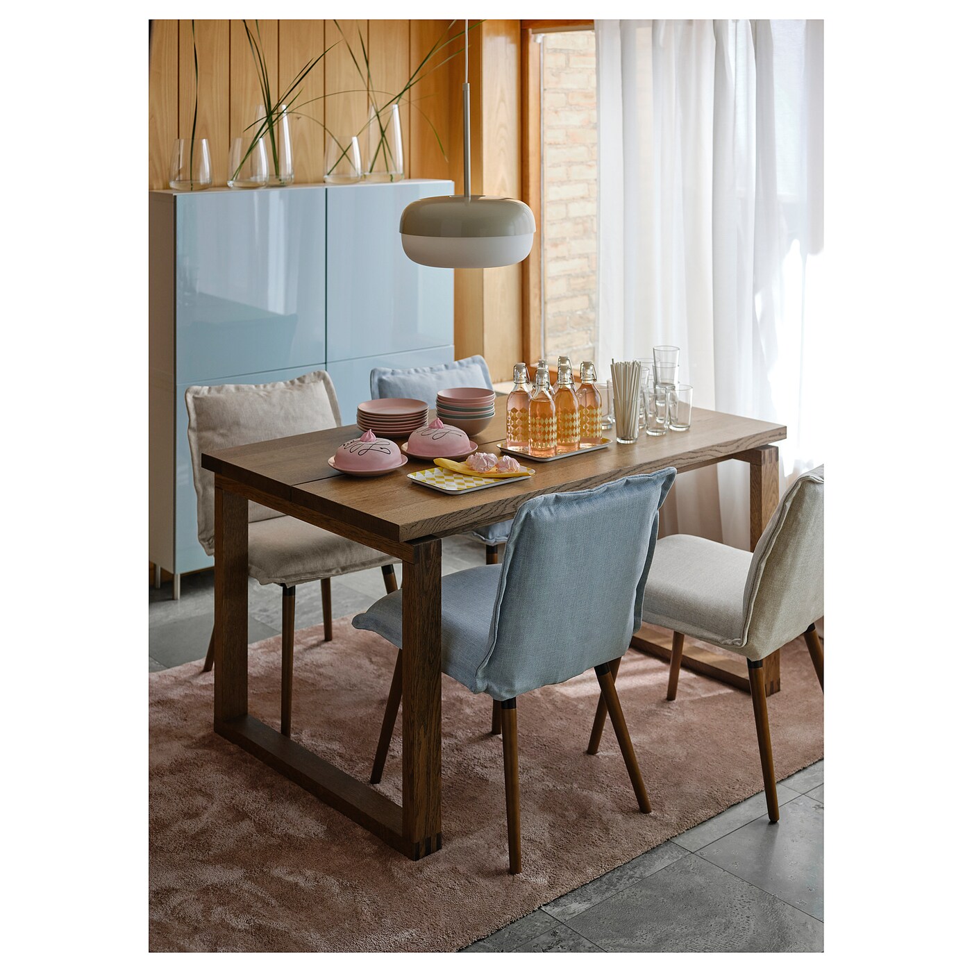 IKEA クリンテンチェア KLINTEN ダイニングチェア 水色 KLINTEN chair brown/Kilanda pale blue - IKEA