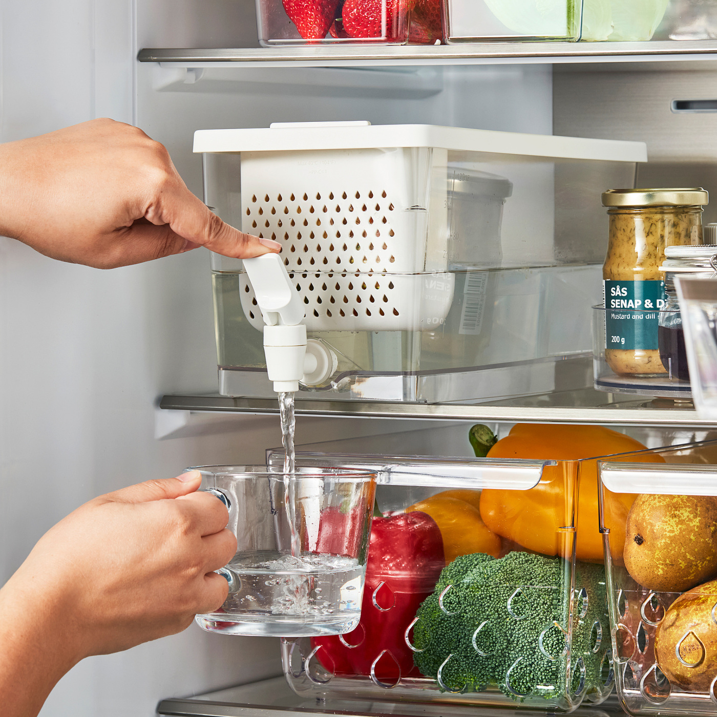 KLIPPKAKTUS container w tap disp for fridge transparent - IKEA