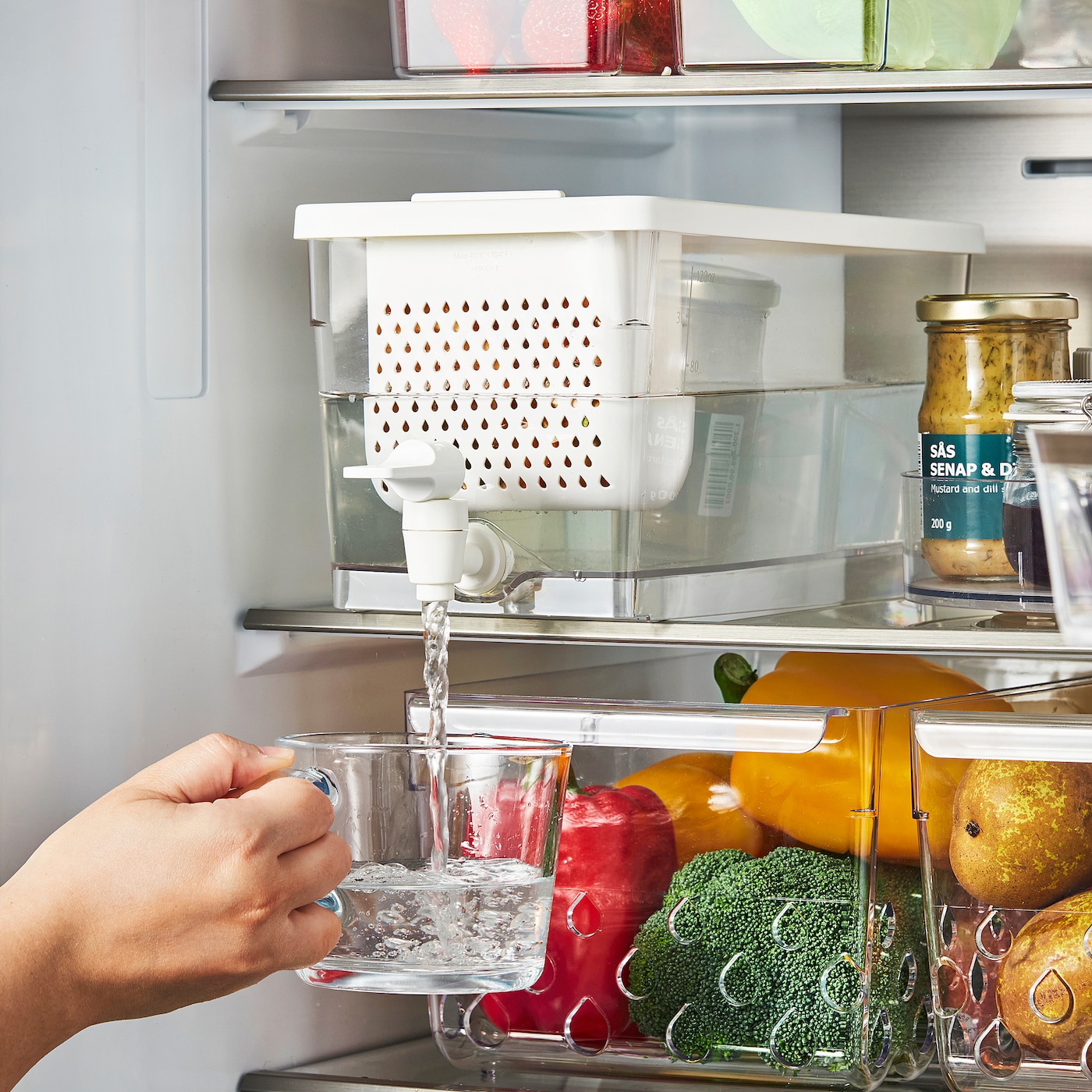 KLIPPKAKTUS container w tap disp for fridge transparent - IKEA