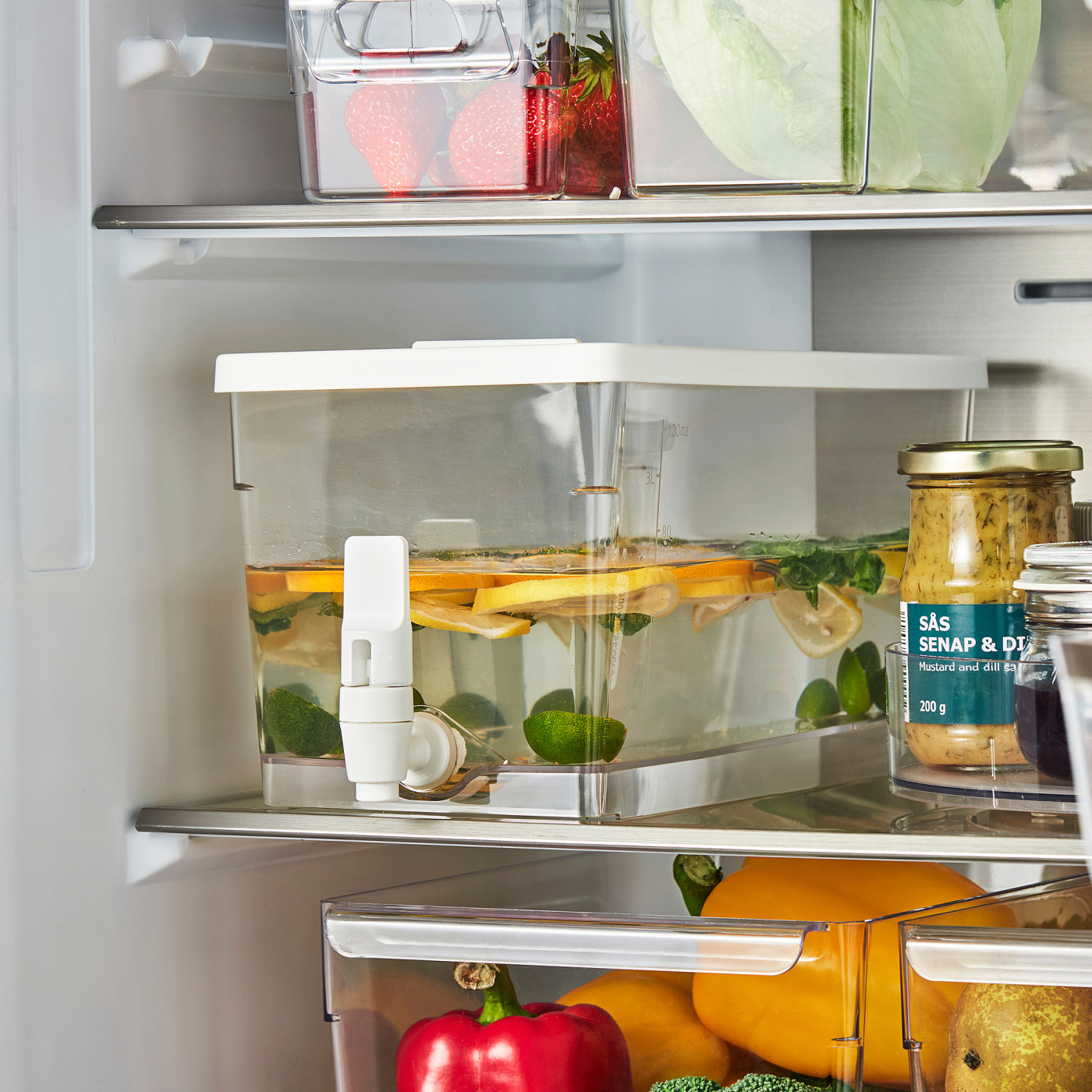 KLIPPKAKTUS container w tap disp for fridge transparent - IKEA