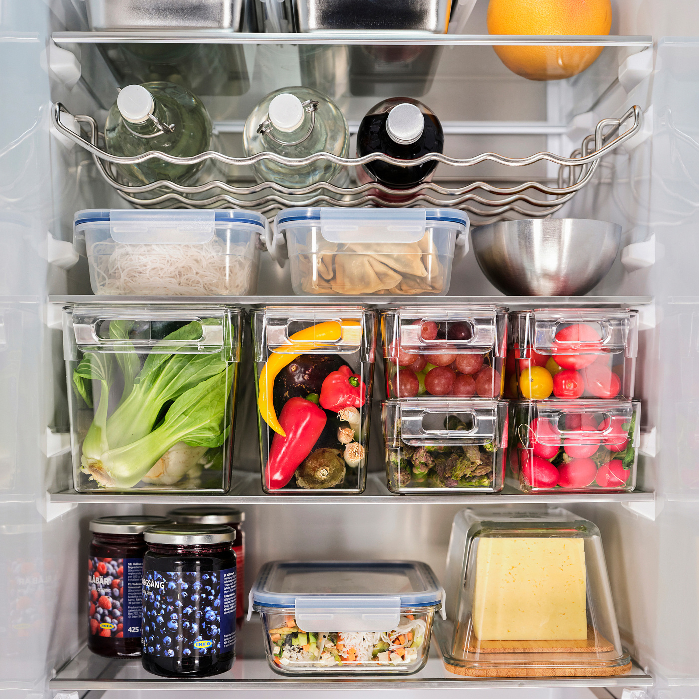 KLIPPKAKTUS storage box for fridge set of 6 transparent - IKEA