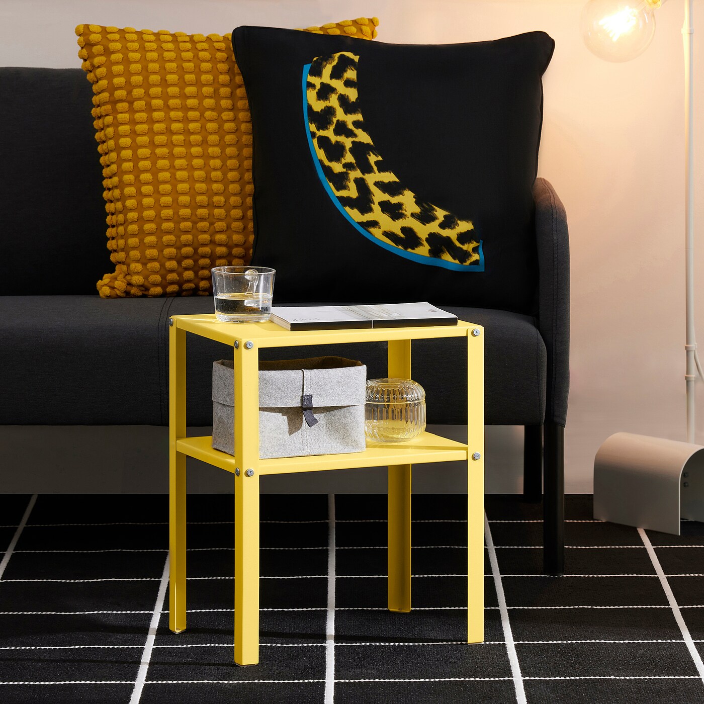 KNARREVIK bedside table bright yellow - IKEA