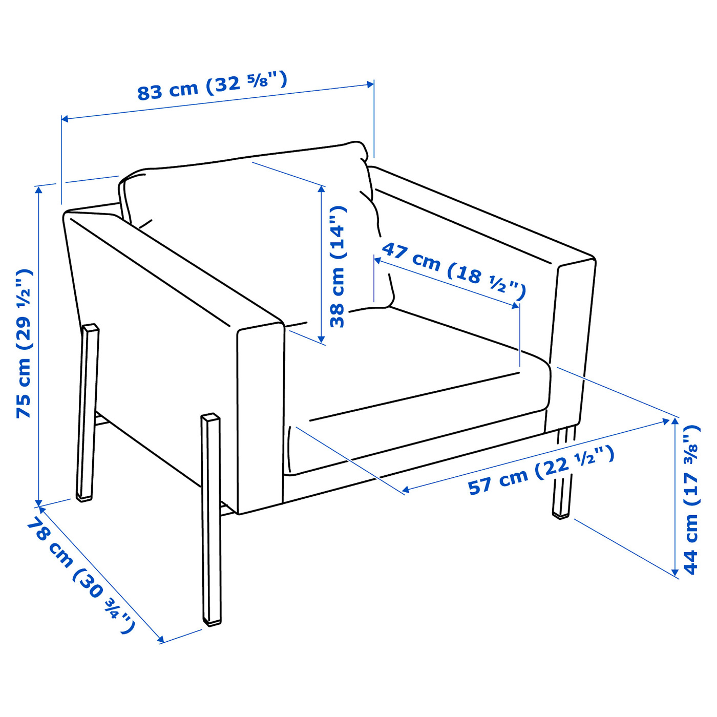 KOARP armchair Saxemara black-blue/black - IKEA