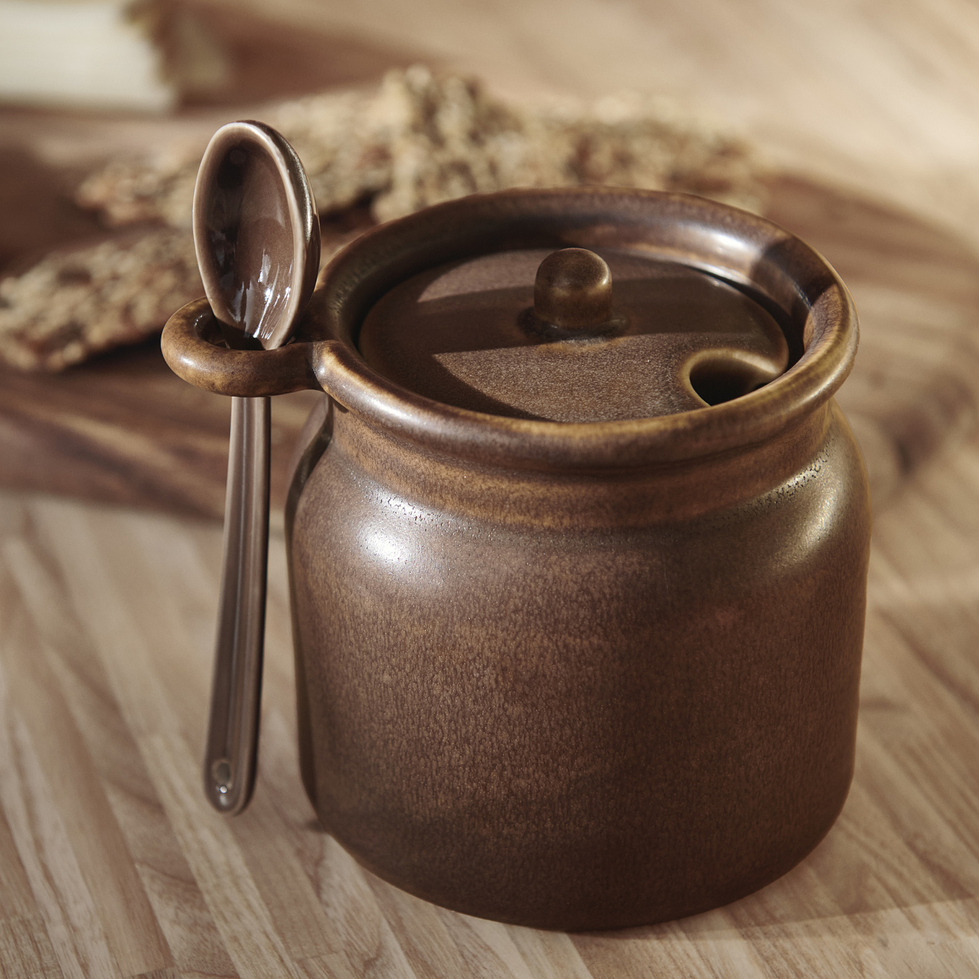 KÖSSEBÄR jar with spoon brown - IKEA