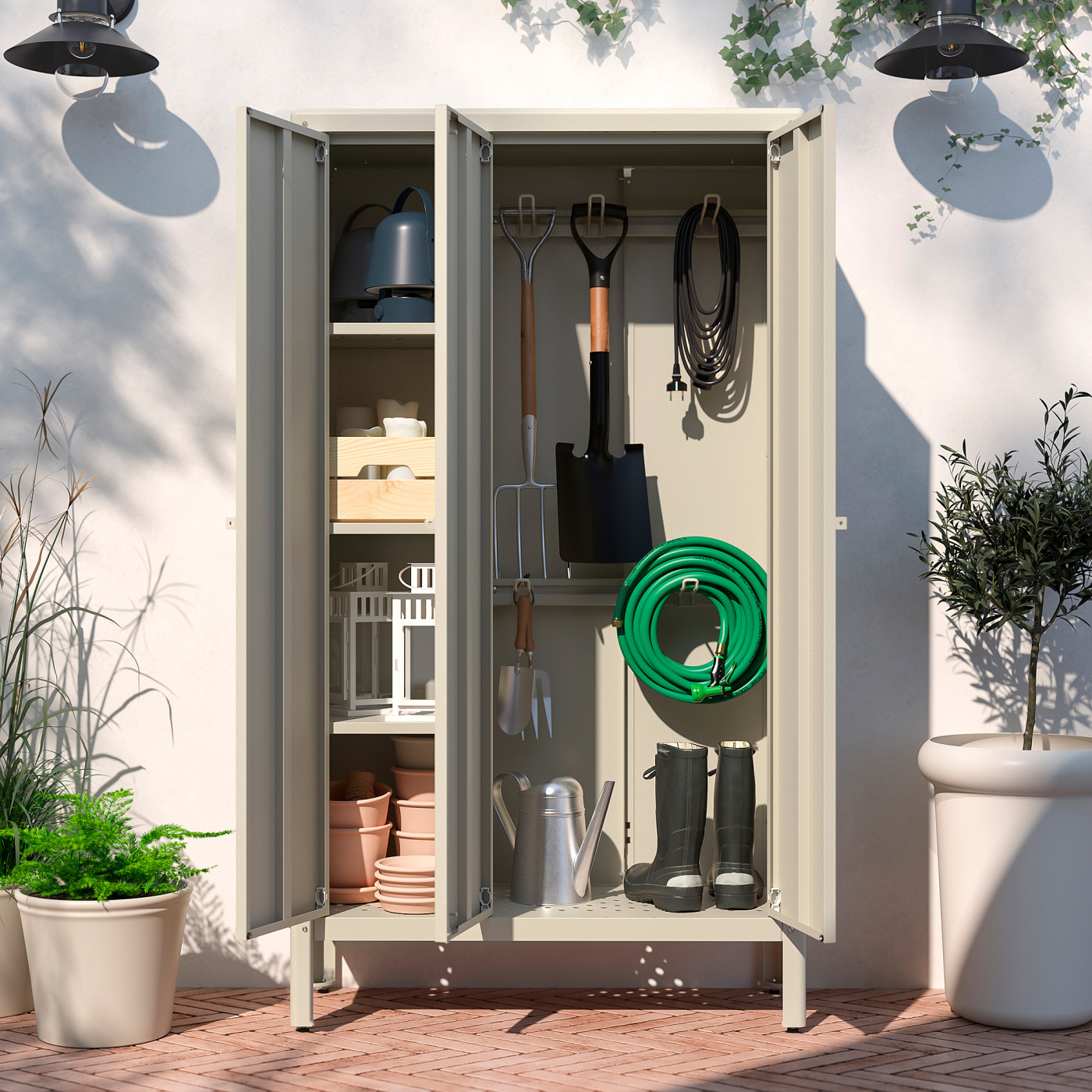 KOLBJÖRN cabinet beige outdoor/indoor - IKEA