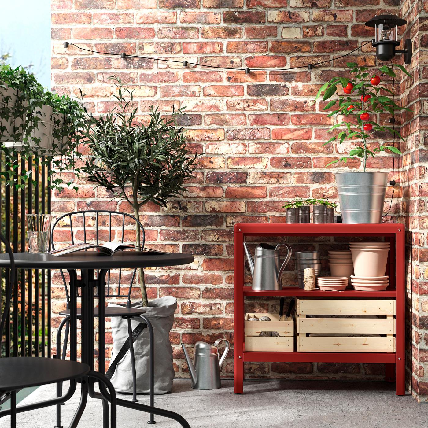 KOLBJÖRN shelving unit in/outdoor brown-red - IKEA
