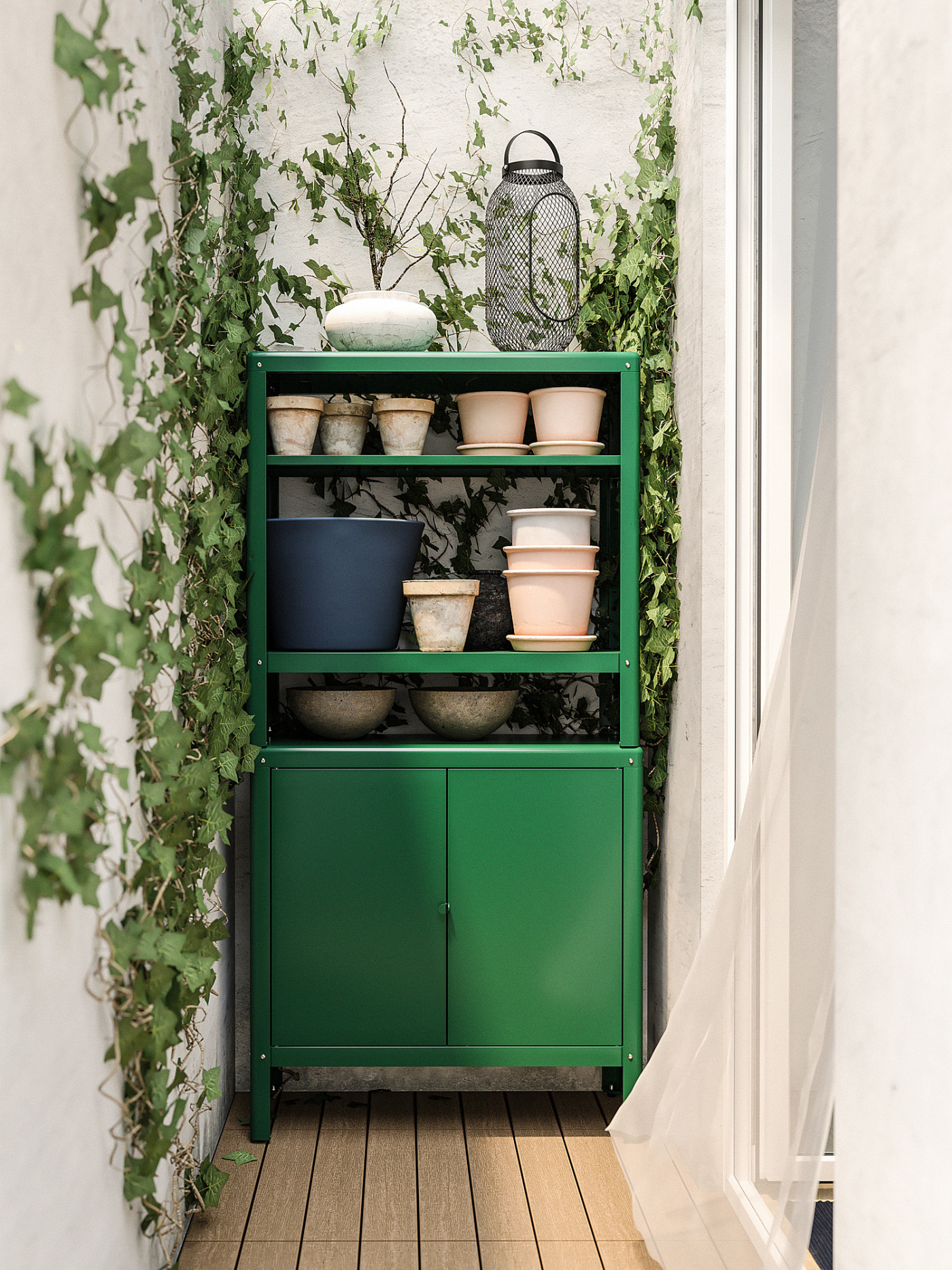KOLBJÖRN shelving unit in/outdoor green - IKEA