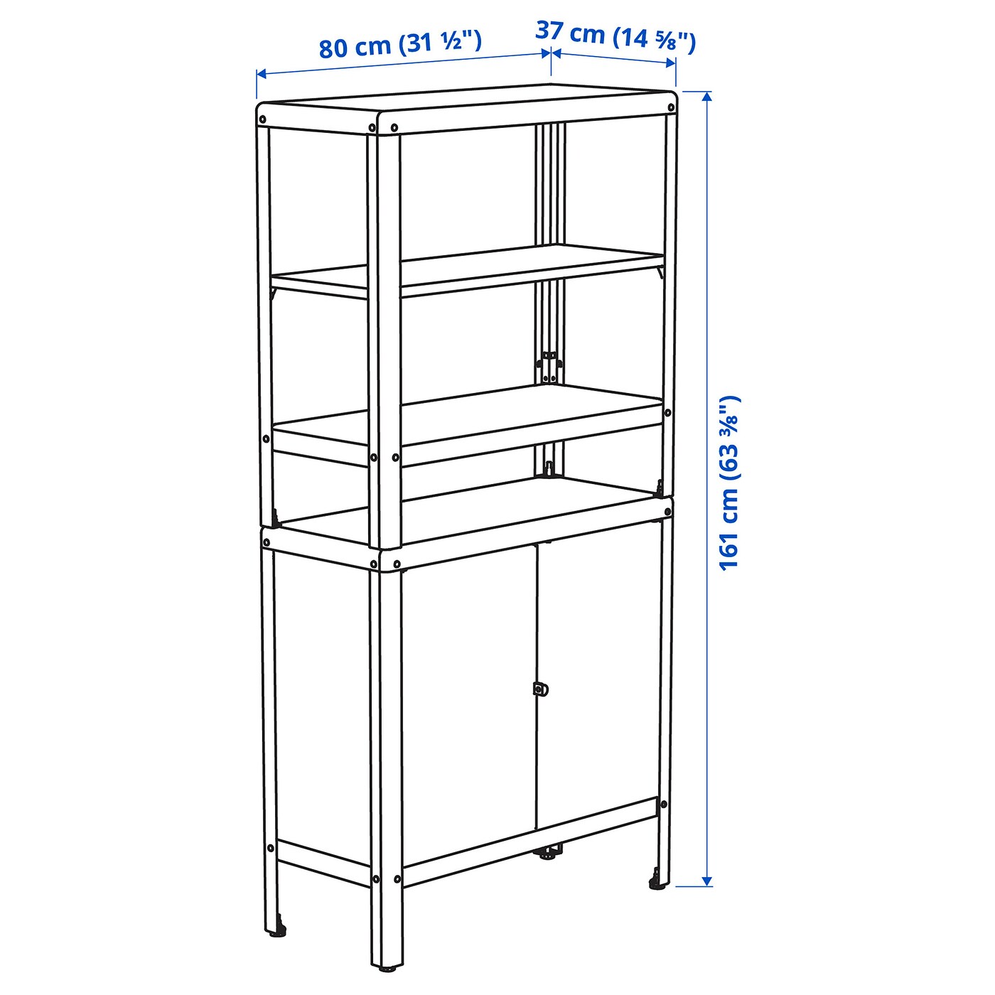 KOLBJÖRN shelving unit with cabinet brown-red - IKEA