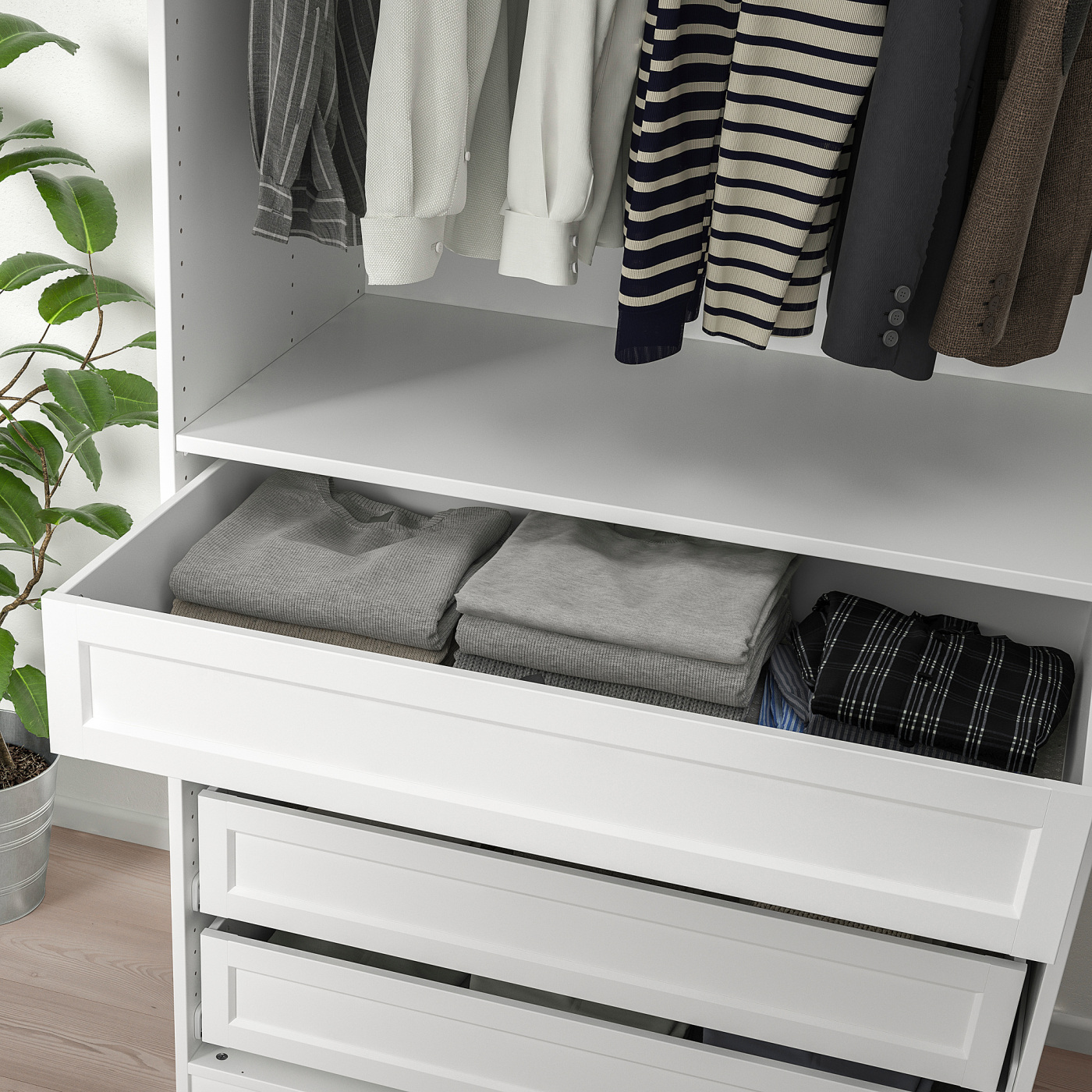 KOMPLEMENT drawer with framed front white - IKEA