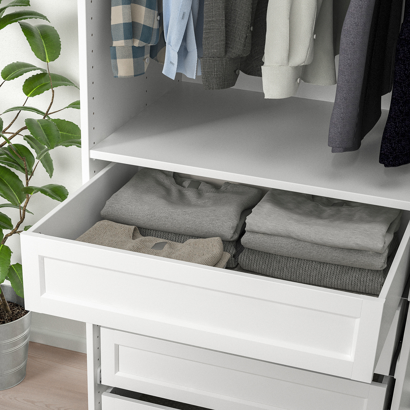 KOMPLEMENT drawer with framed front white - IKEA