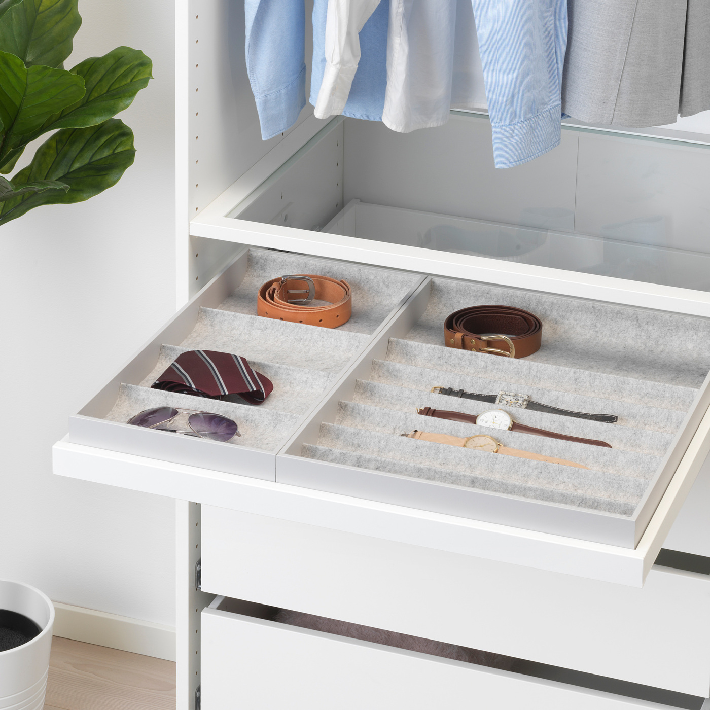 KOMPLEMENT insert with 4 compartments light grey - IKEA