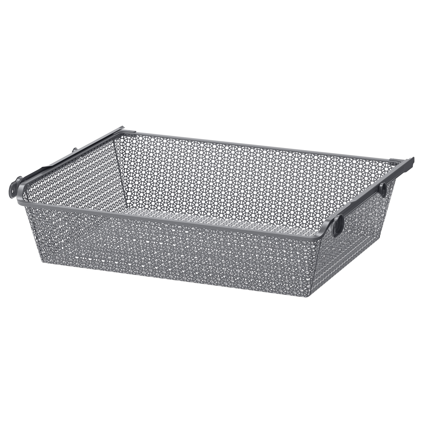 KOMPLEMENT metal basket with pull-out rail dark grey - IKEA