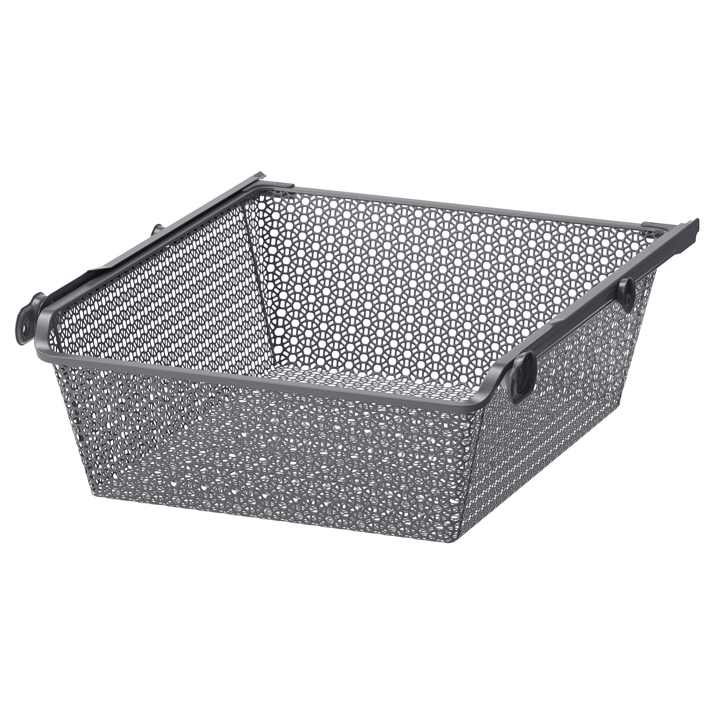 KOMPLEMENT metal basket with pull-out rail dark grey - IKEA