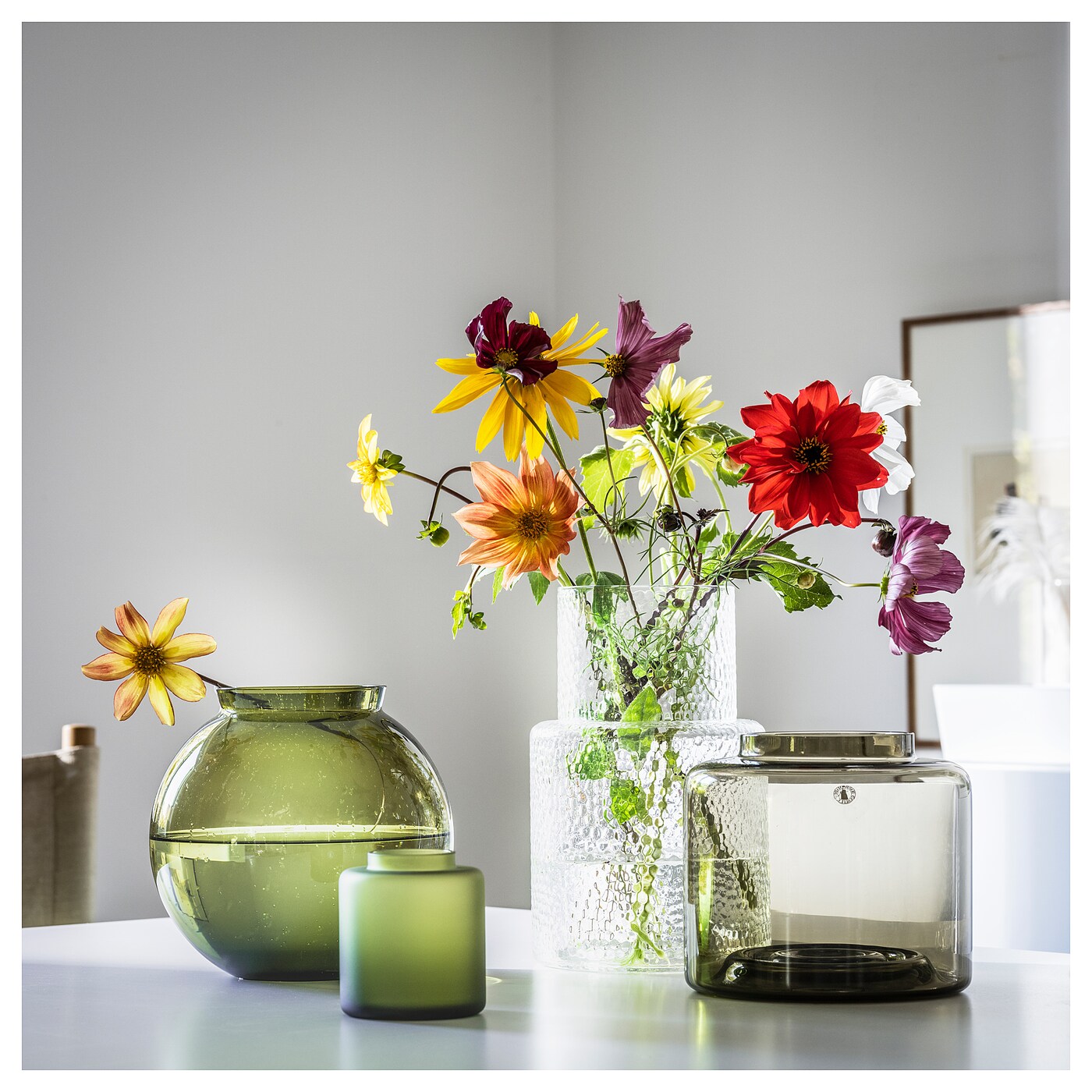 漆器 葉型 盆 箱入　54㎝ KONSTFULL vase green - IKEA