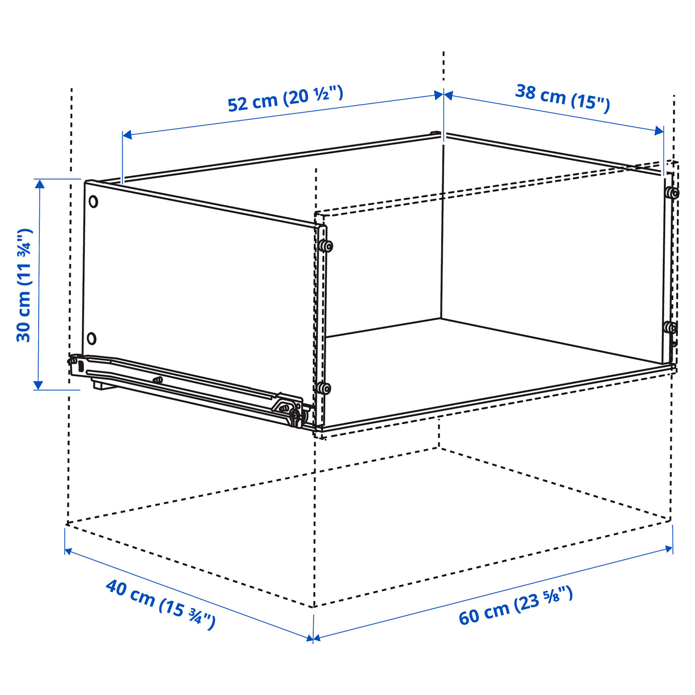 KONSTRUERA drawer without front white - IKEA