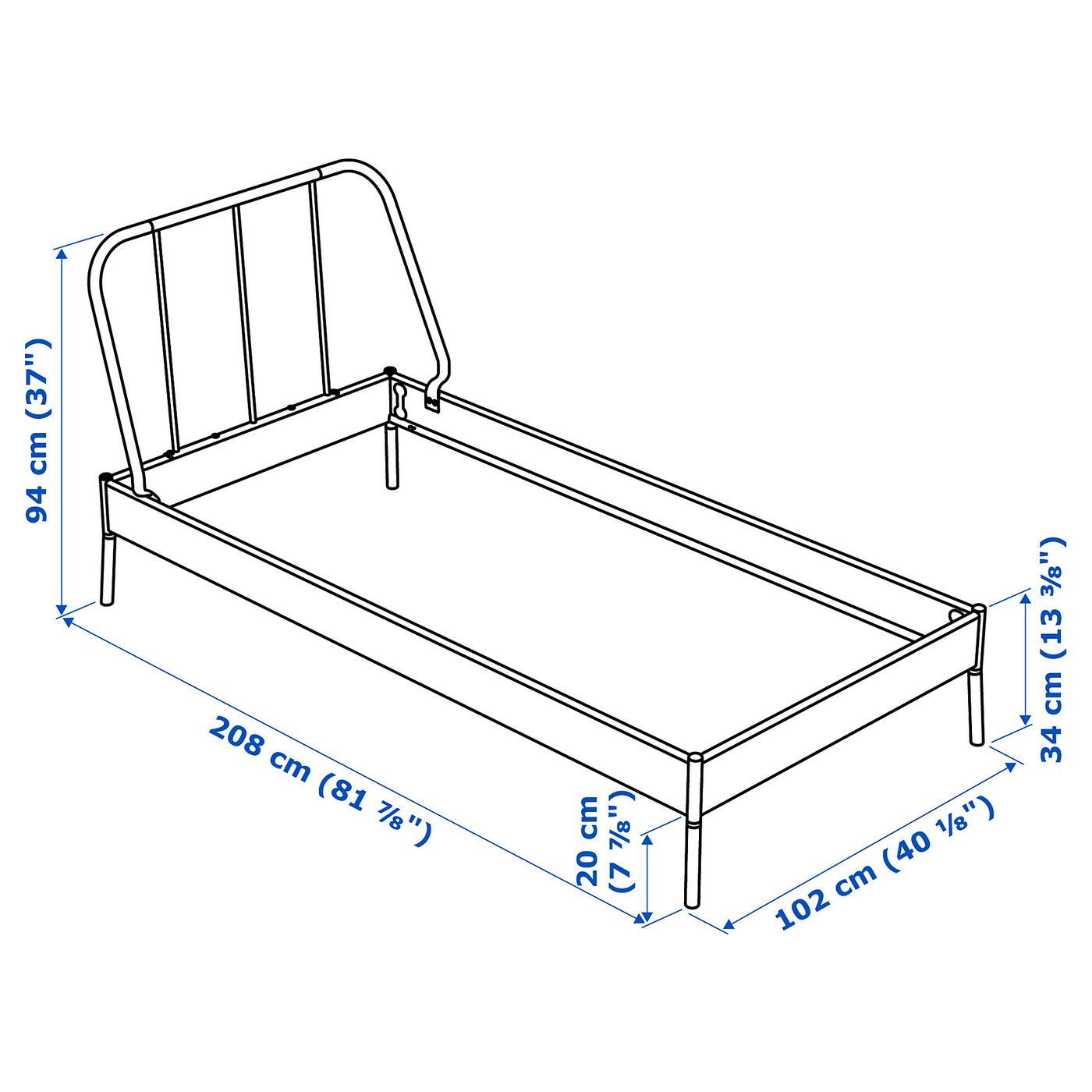 KOPARDAL bed frame grey - IKEA