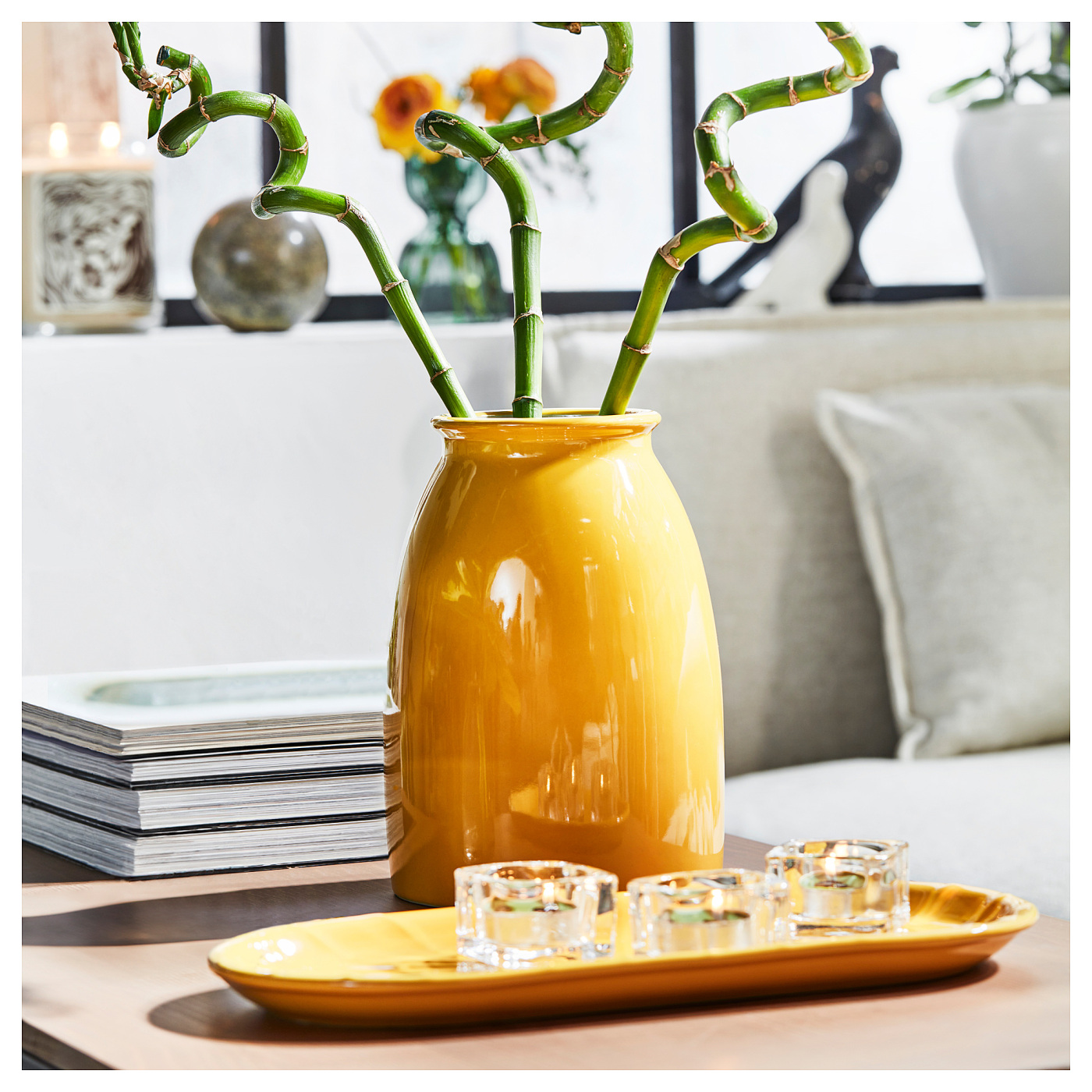 KOPPARBJÖRK vase bright yellow - IKEA