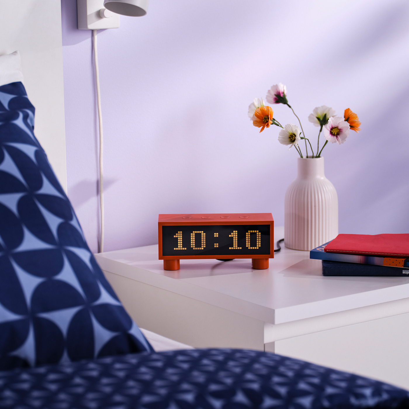 KORTLINJE alarm clock with hygro-/thermometer red - IKEA