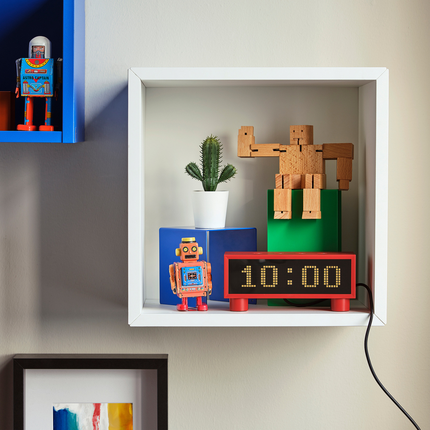 KORTLINJE alarm clock with hygro-/thermometer red - IKEA