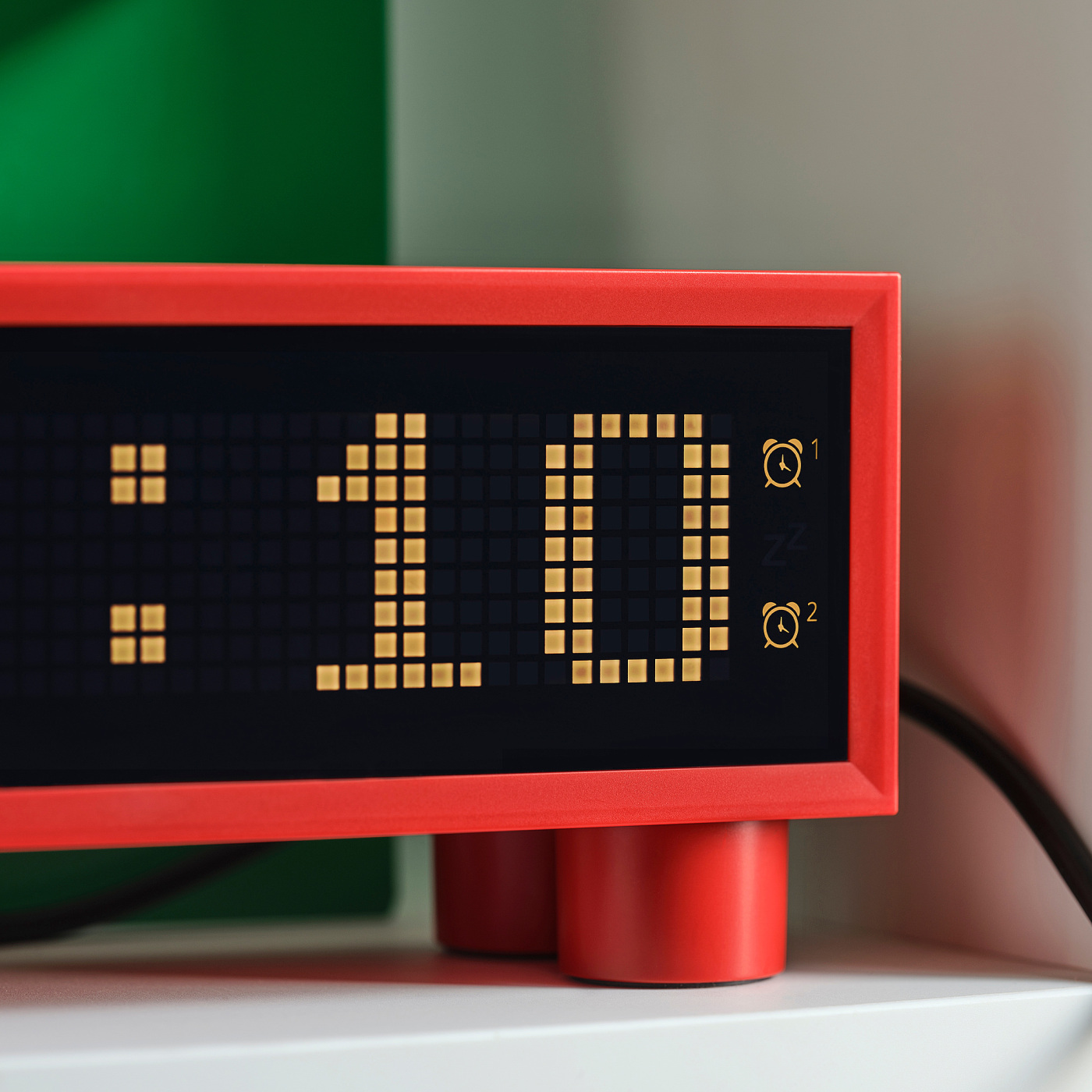 KORTLINJE alarm clock with hygro-/thermometer red - IKEA
