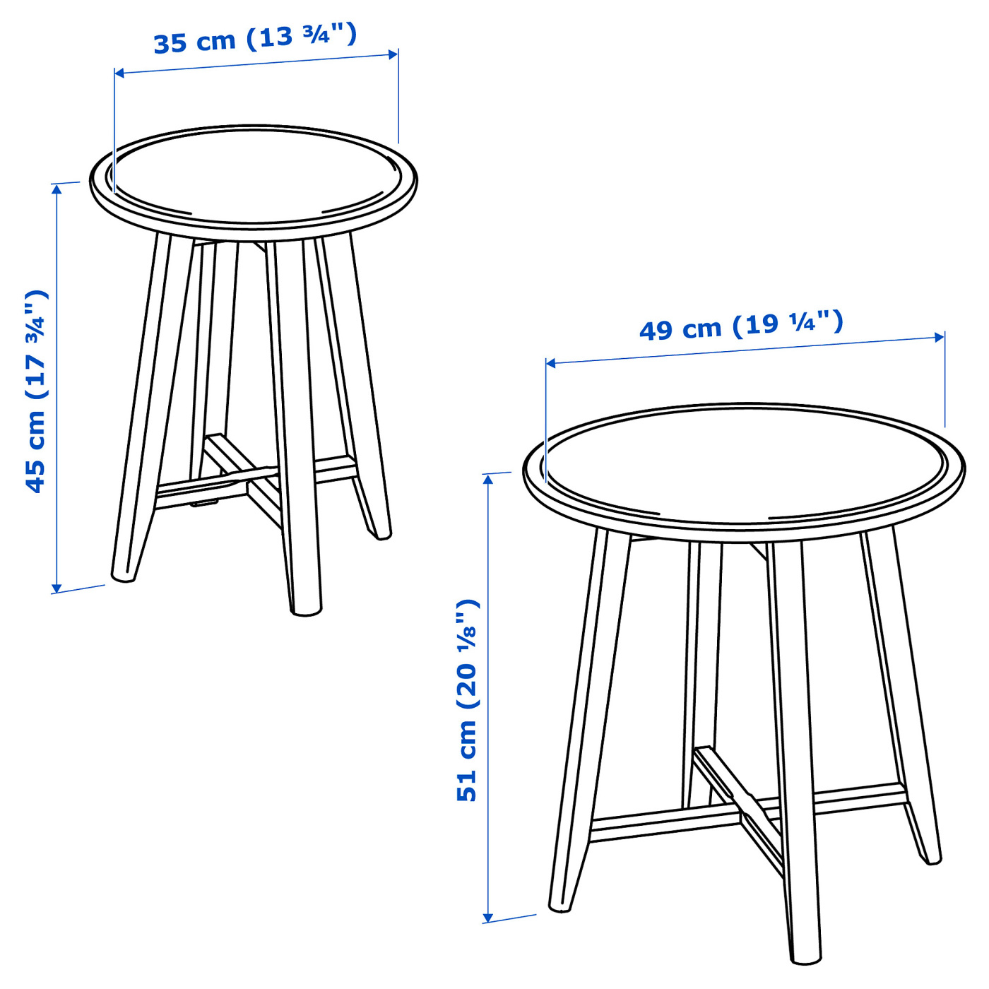 KRAGSTA nest of tables, set of 2 white - IKEA