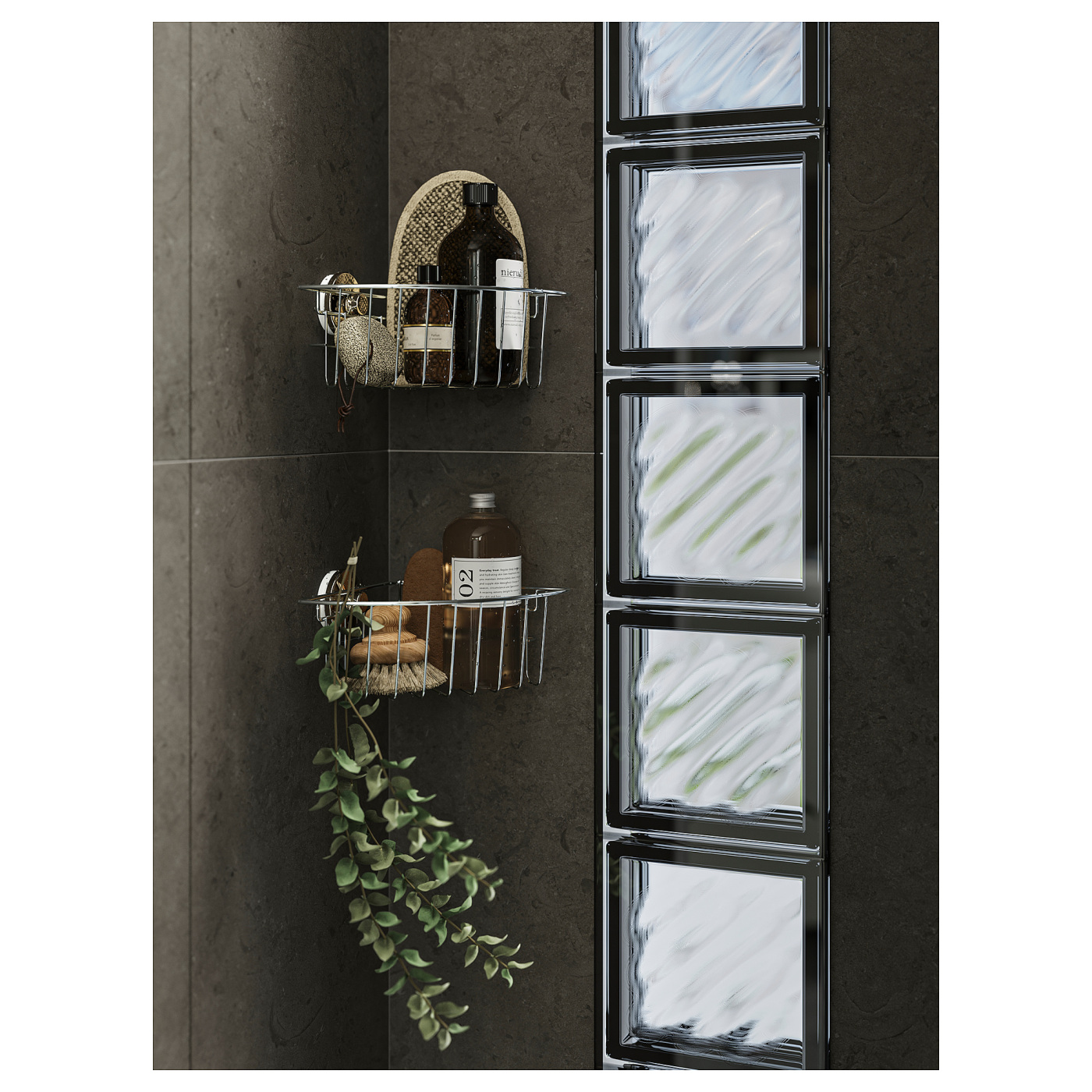 KROKFJORDEN corner shelf unit with suction cup zinc plated - IKEA
