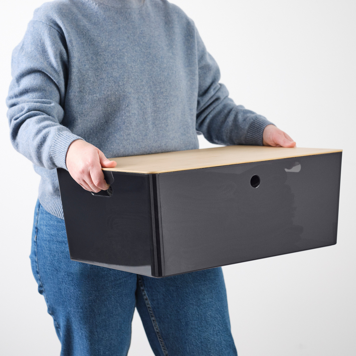 KUGGIS box transparent black - IKEA