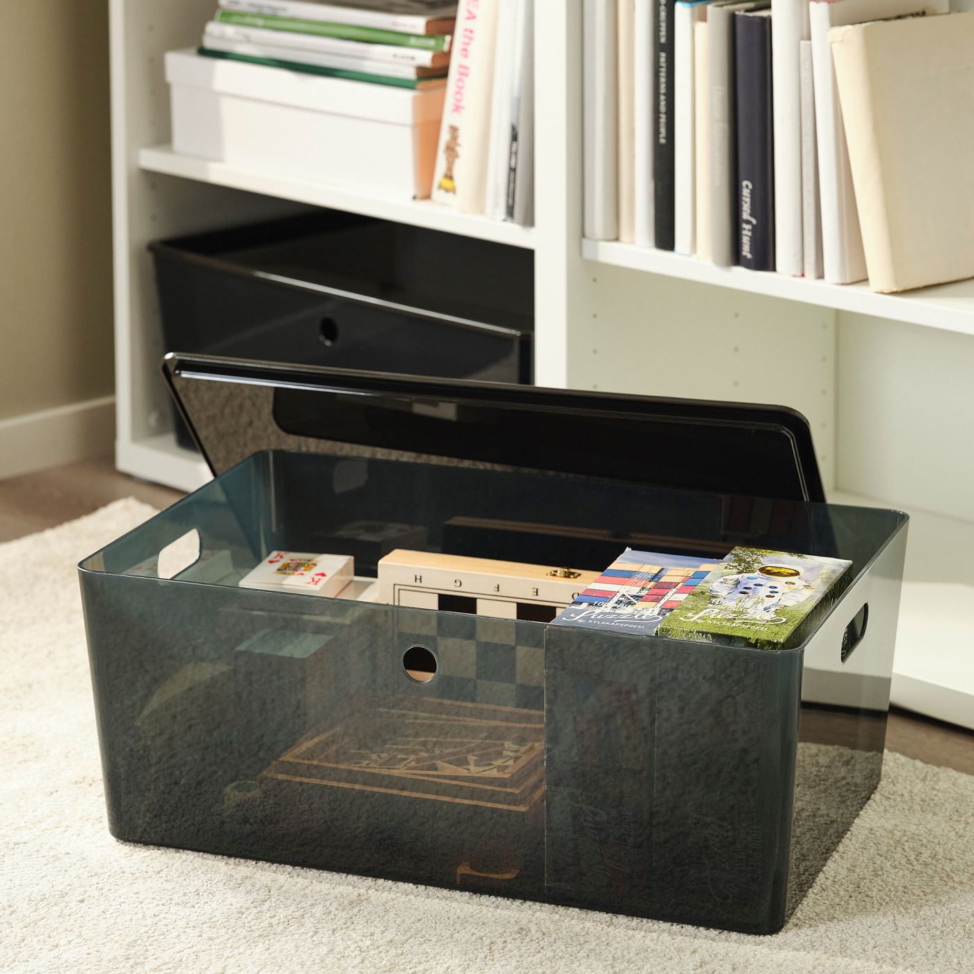 KUGGIS box transparent black - IKEA