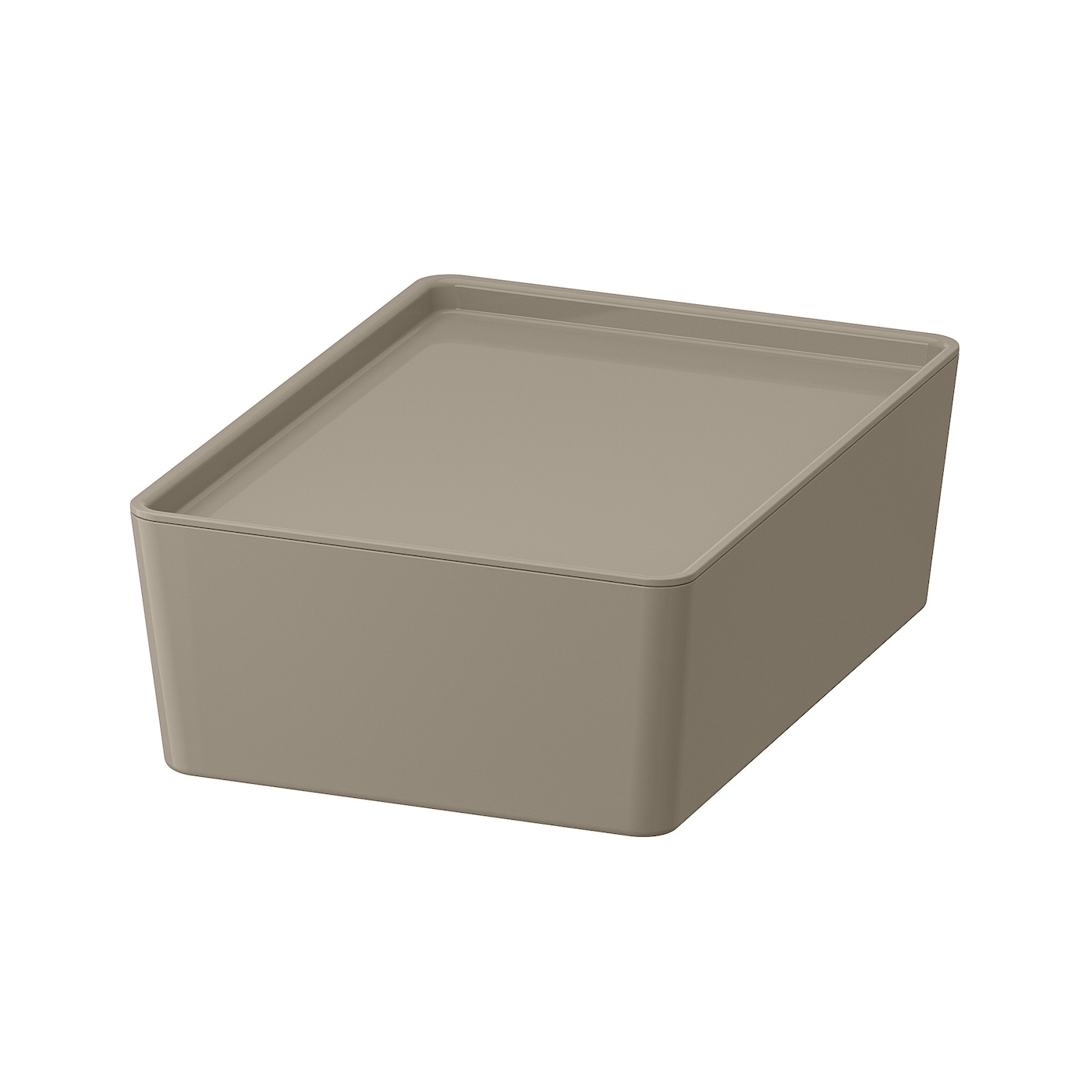 KUGGIS box with lid dark grey-beige - IKEA