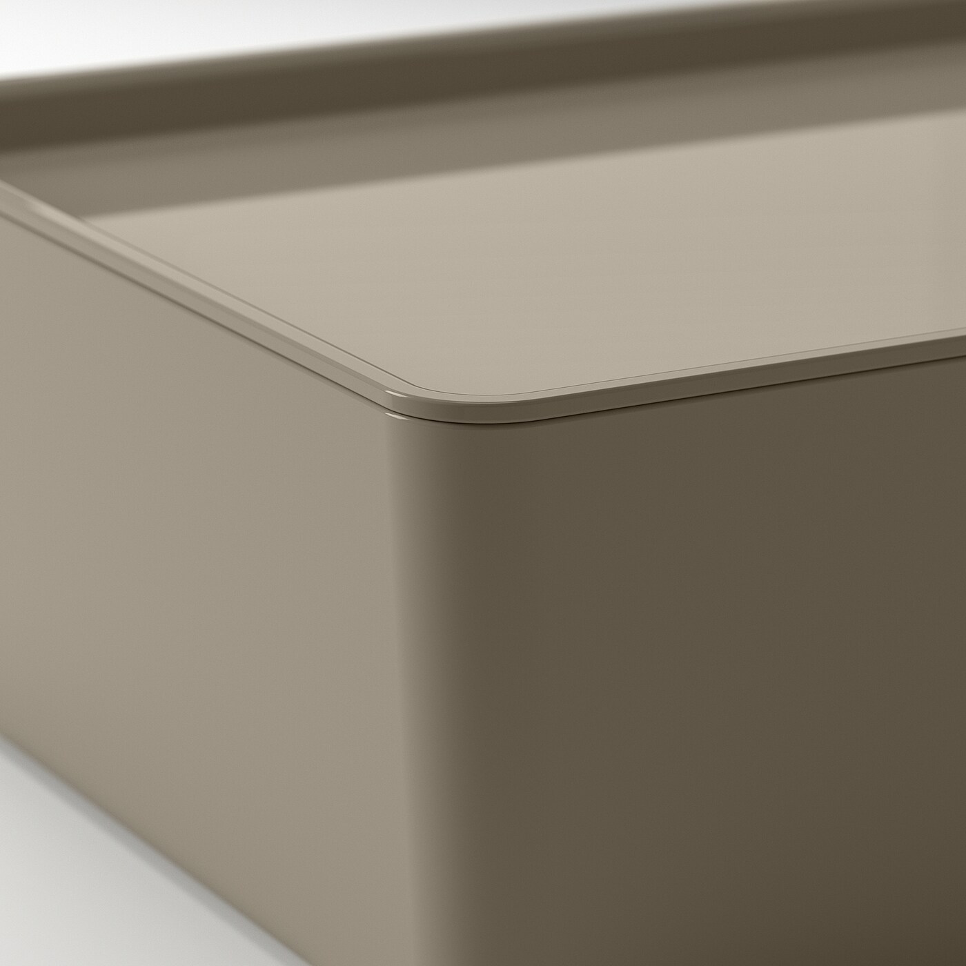 KUGGIS box with lid dark grey-beige - IKEA