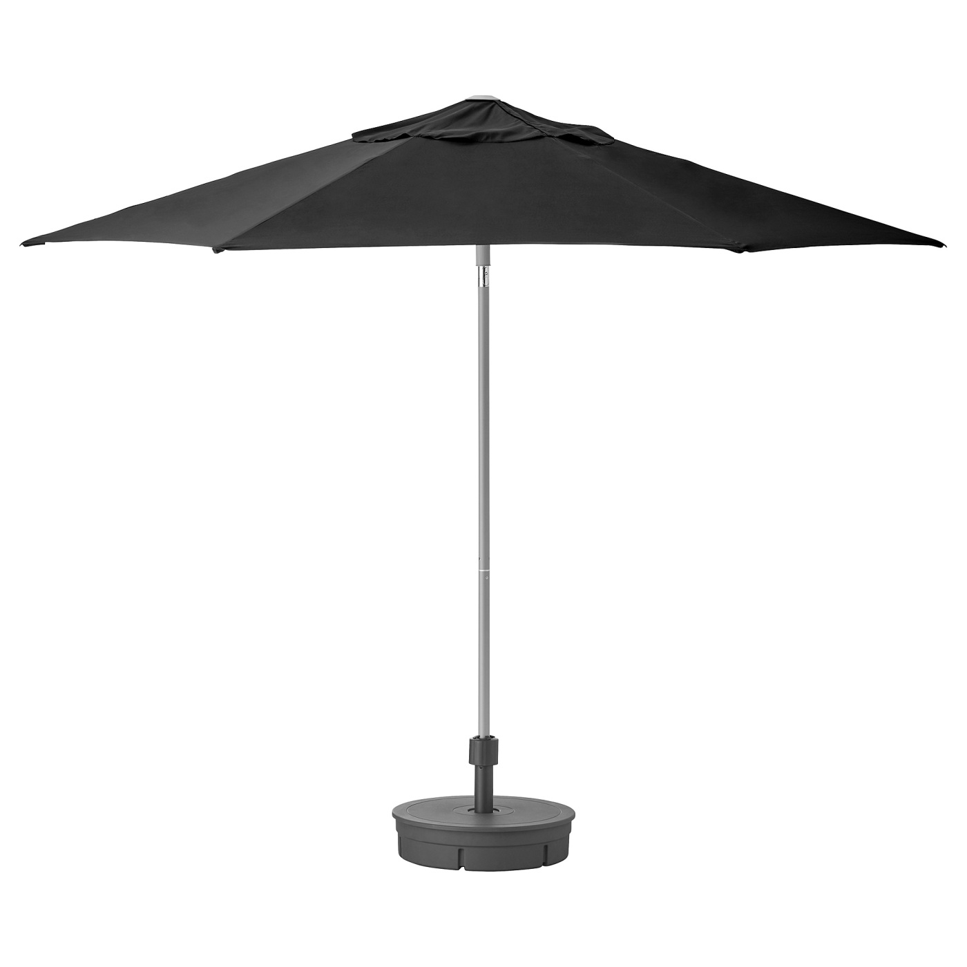 KUGGÖ / LINDÖJA parasol with base black/Grytö dark grey - IKEA