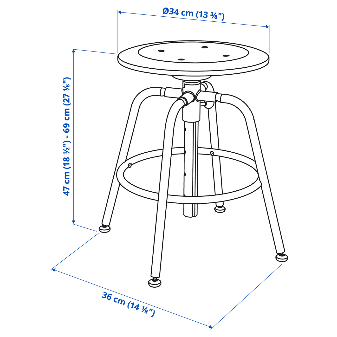 IKEA KULLABERG   2脚セット KULLABERG クッラベリ 回転チェア, パイン材, ブラック - IKEA