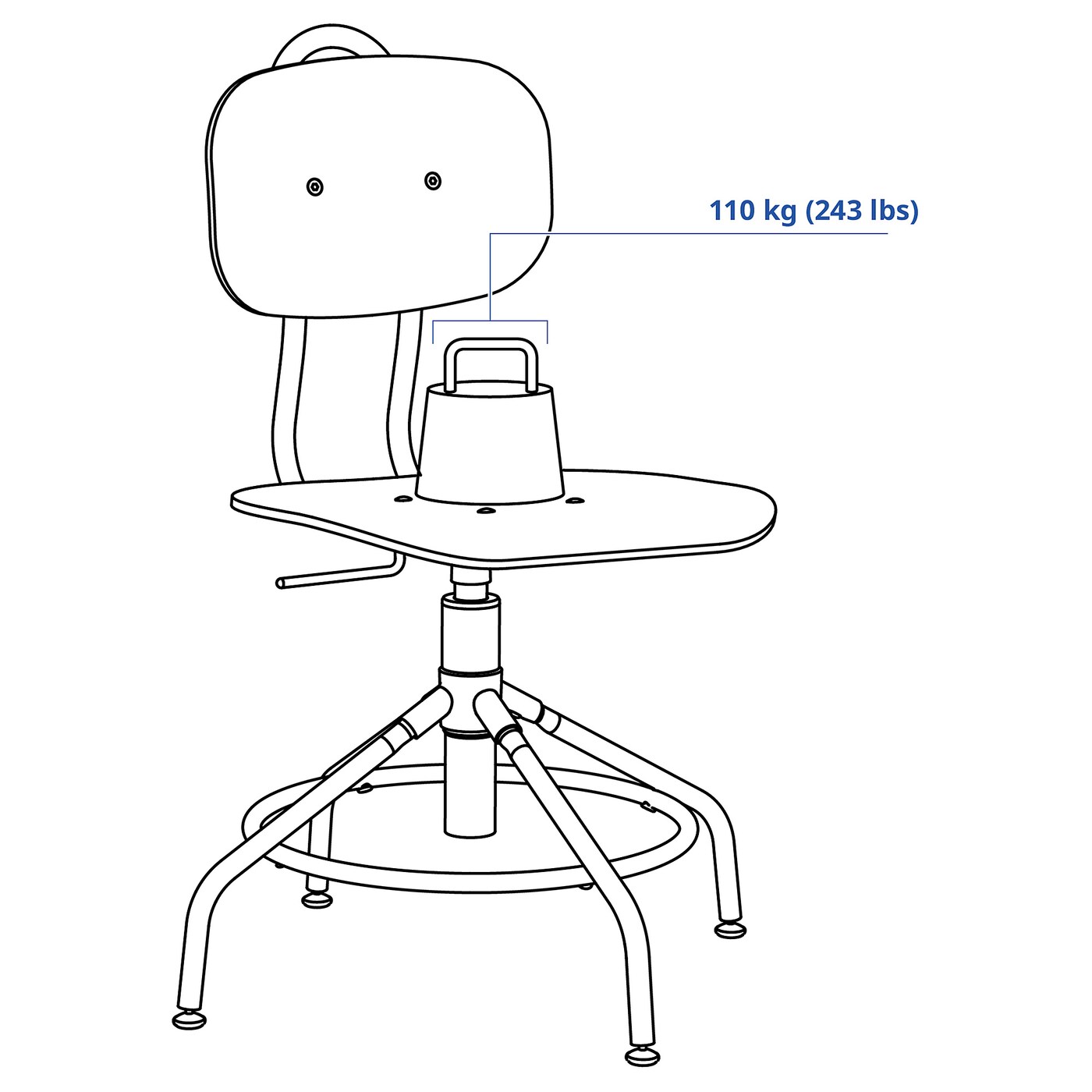 KULLABERG クッラベリ 回転チェア, ブラック - IKEA