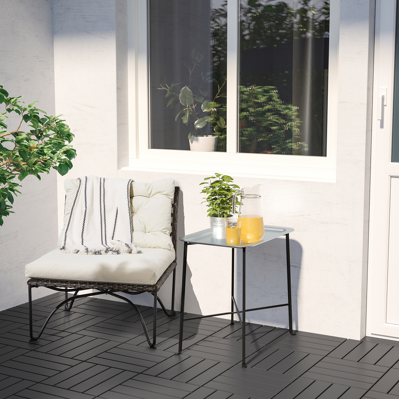 KUNGSHATT tray table, in/outdoor dark grey/grey - IKEA