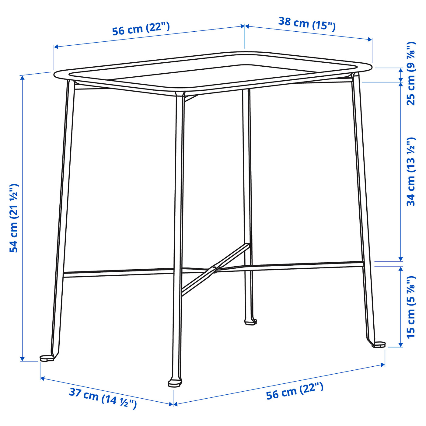 KUNGSHATT tray table, in/outdoor dark grey/grey - IKEA
