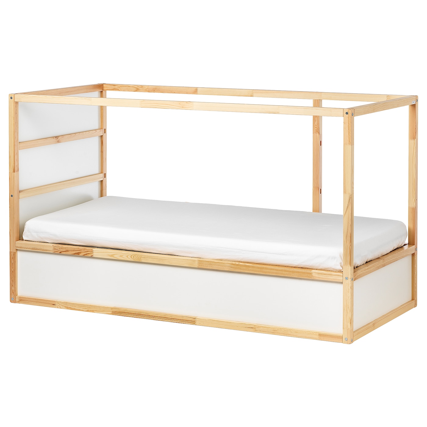 KURA reversible bed white/pine - IKEA