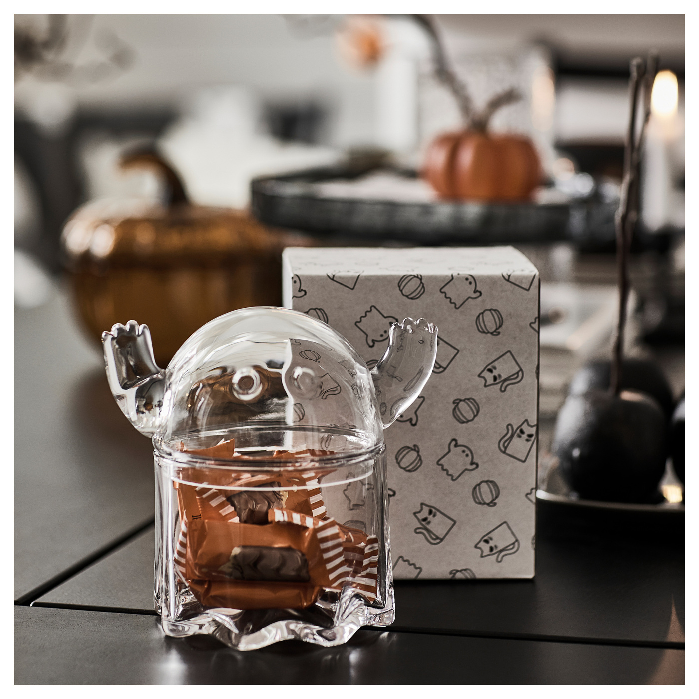 KUSTFYR bowl with lid ghost clear glass - IKEA