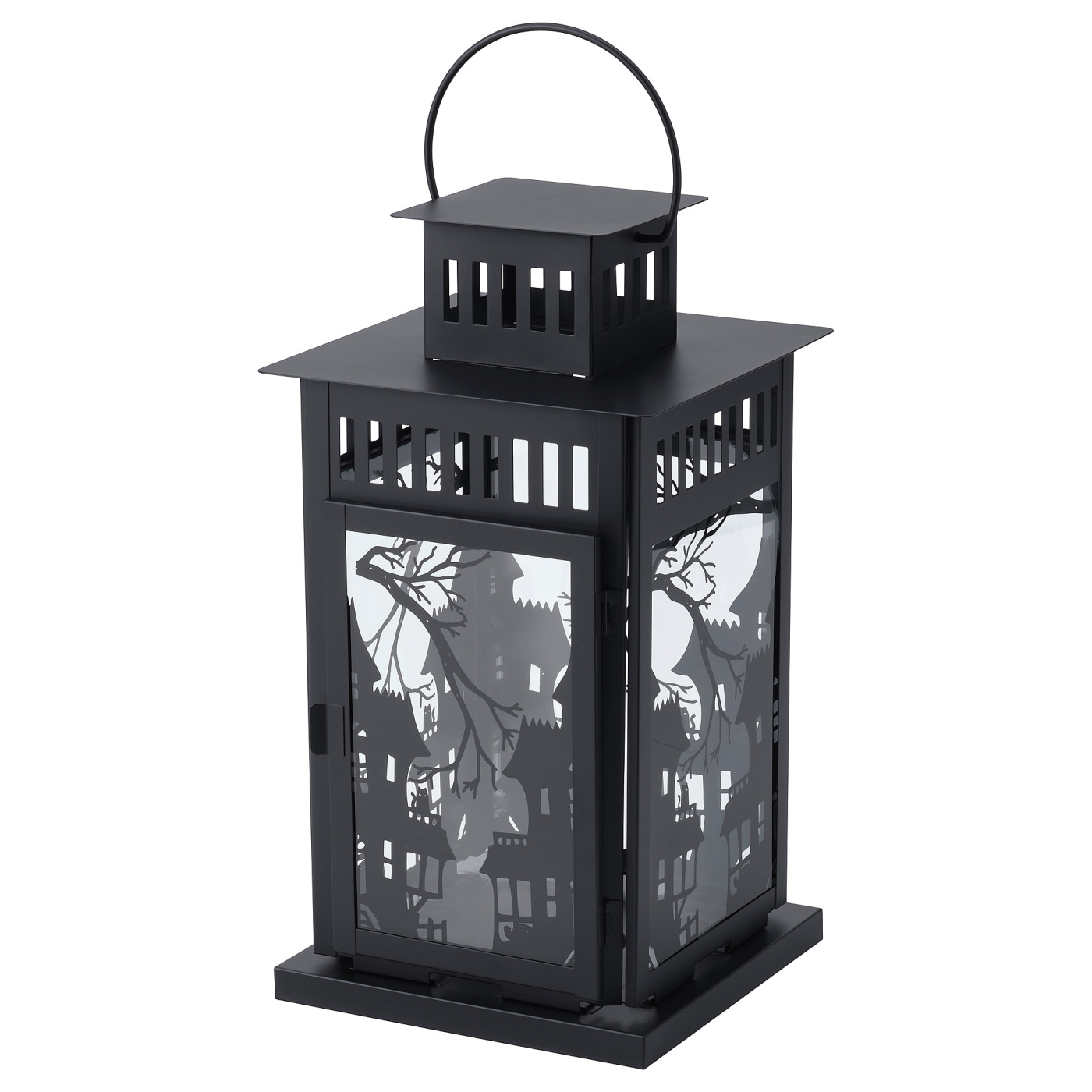 KUSTFYR lantern for pillar candle, in/out black - IKEA