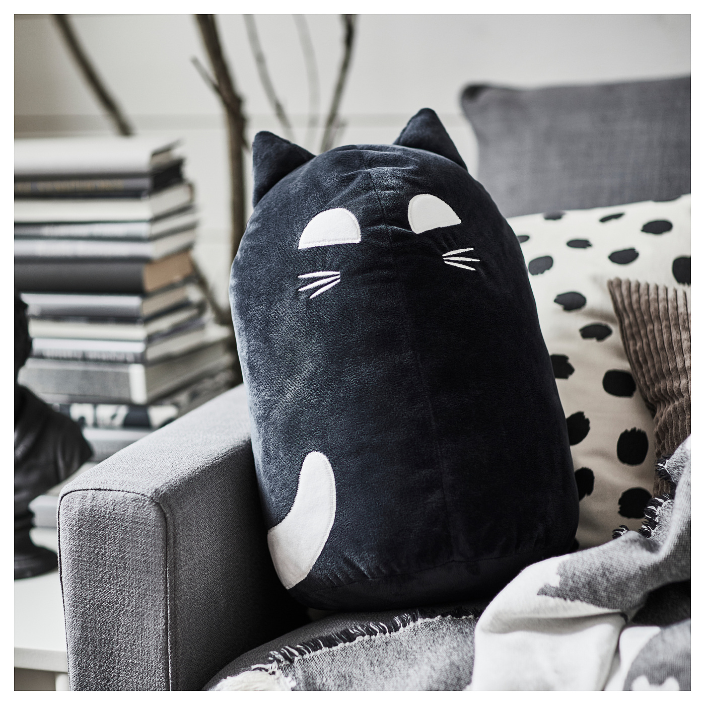 KUSTFYR soft toy cat black - IKEA