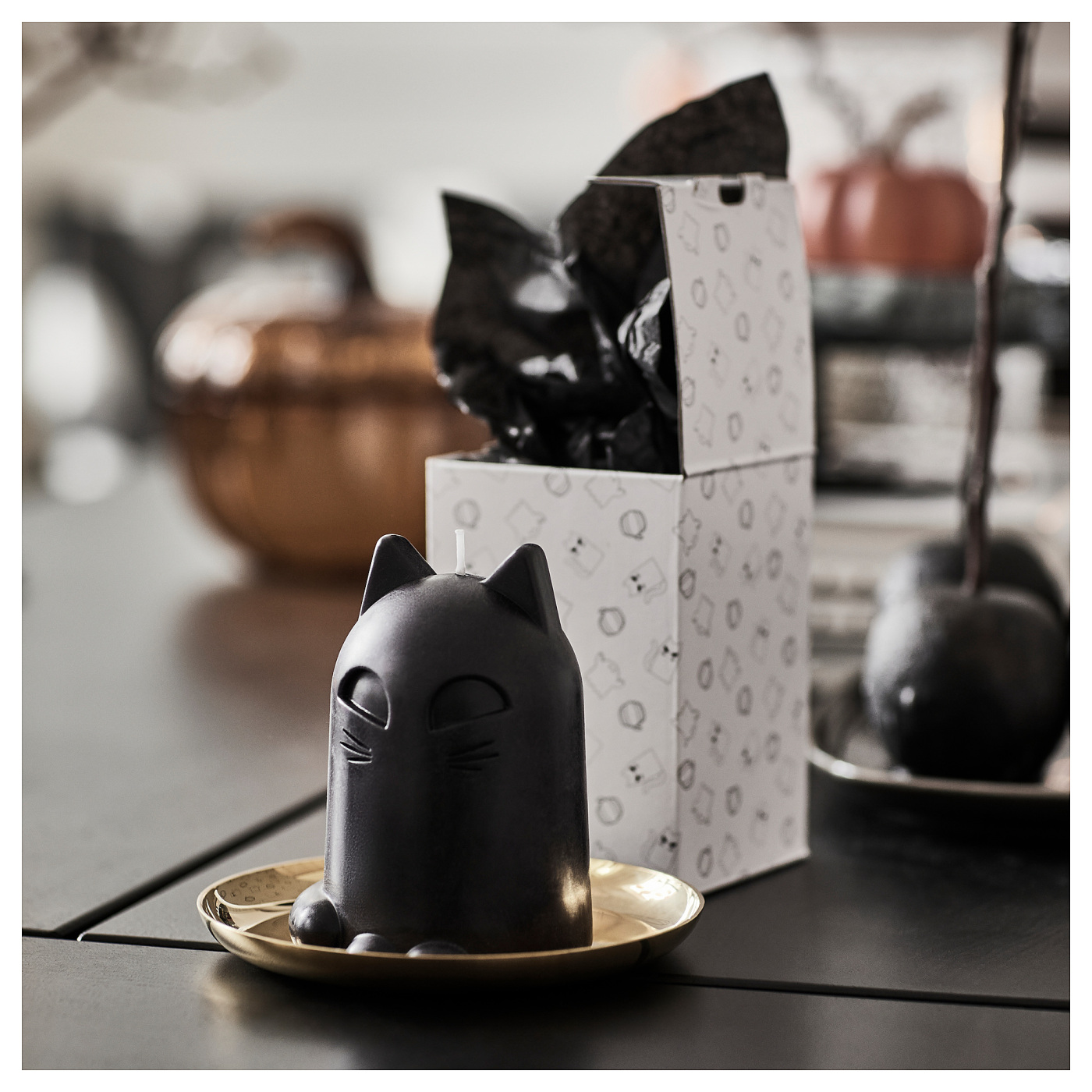 KUSTFYR unscented candle cat black - IKEA