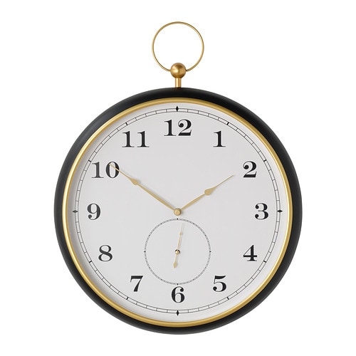 IKEA BRAVUR Wall clock, Glass-Steel black 23 ¼ “ | eBay