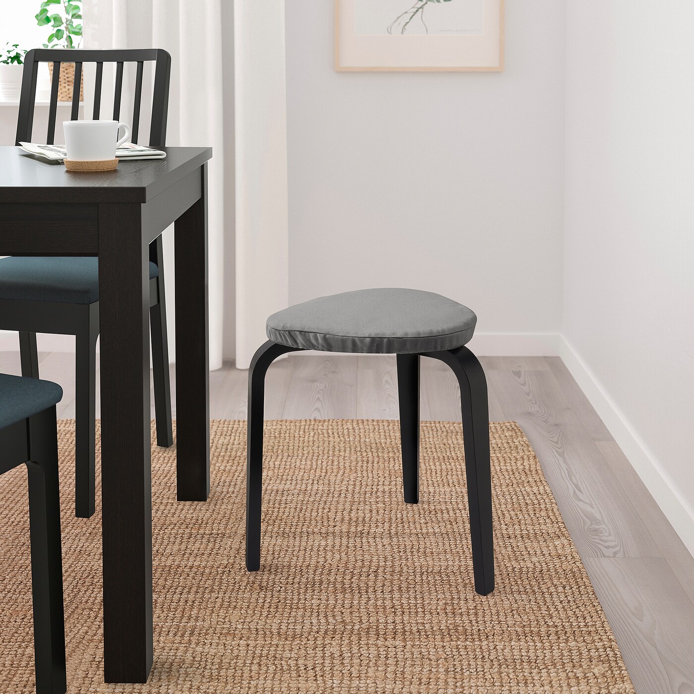 KYRRE stool with cover black/dark grey - IKEA