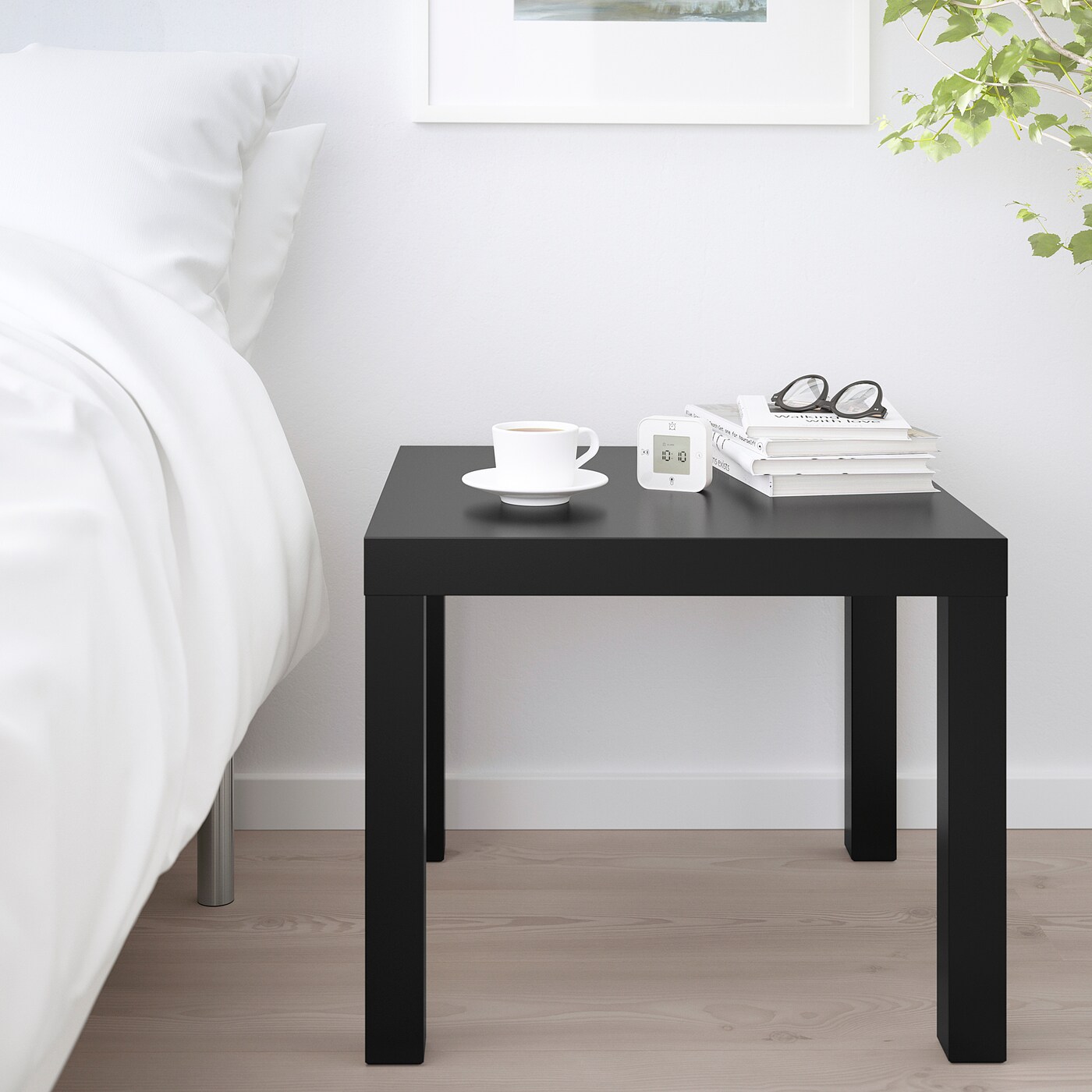 【美品】IKEA LACK ラック　木目 LACK ラック ウォールシェルフユニット, ホワイトステインオーク