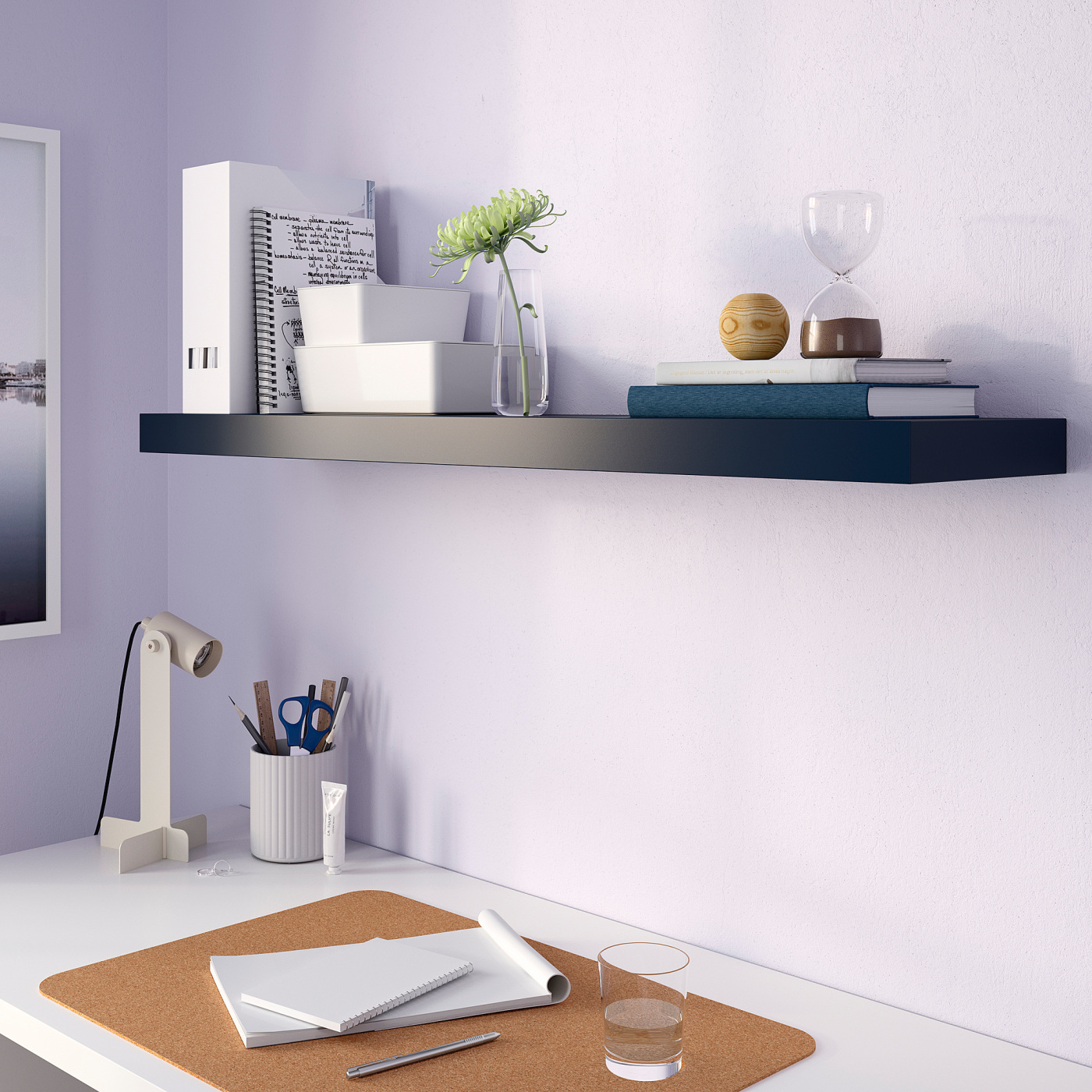 LACK wall shelf black-blue - IKEA