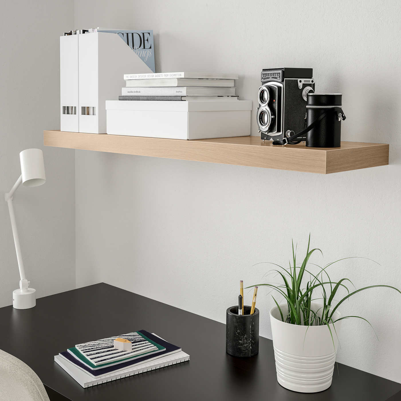 LACK wall shelf white stained oak effect - IKEA