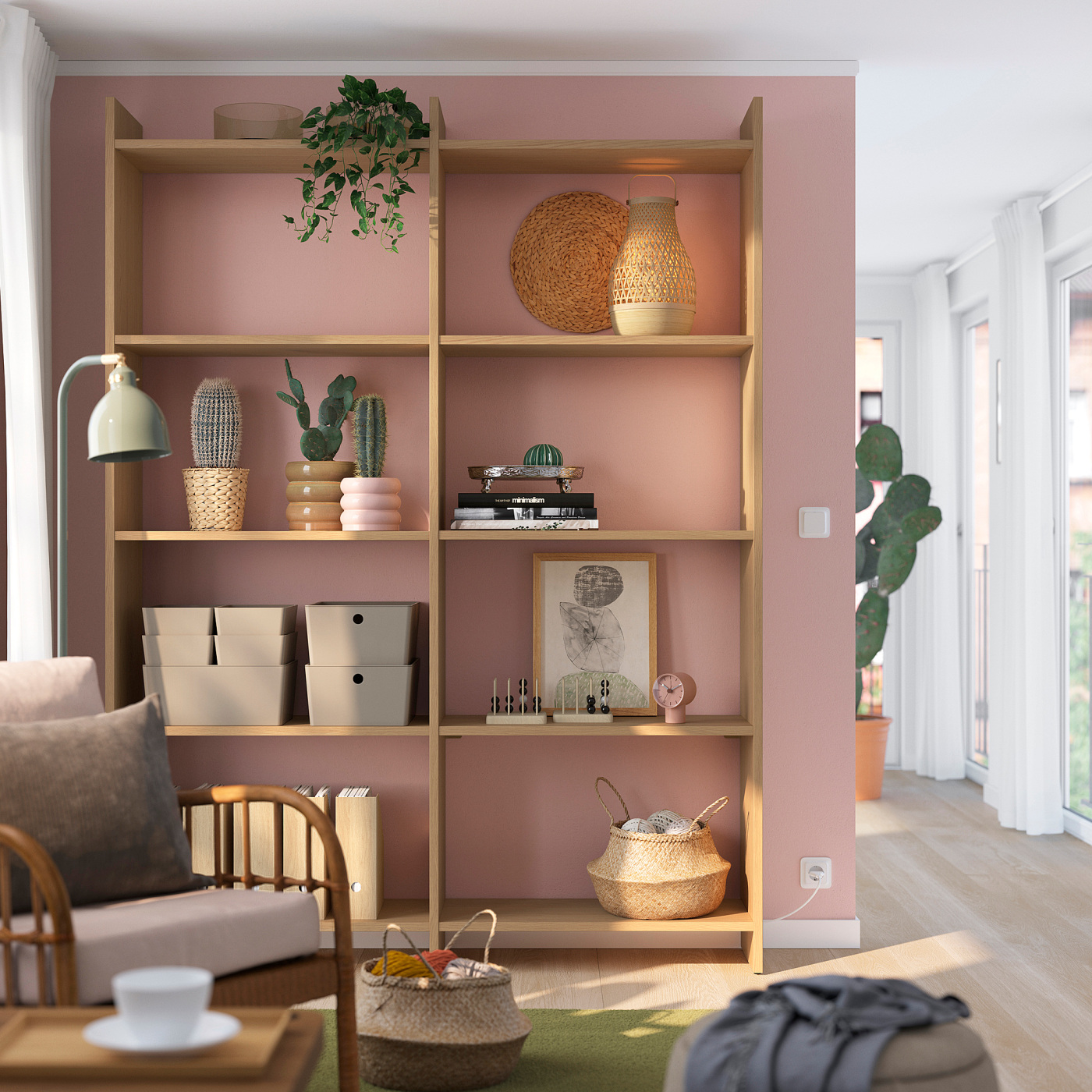 LÅDMAKARE storage combination with shelves/oak effect - IKEA