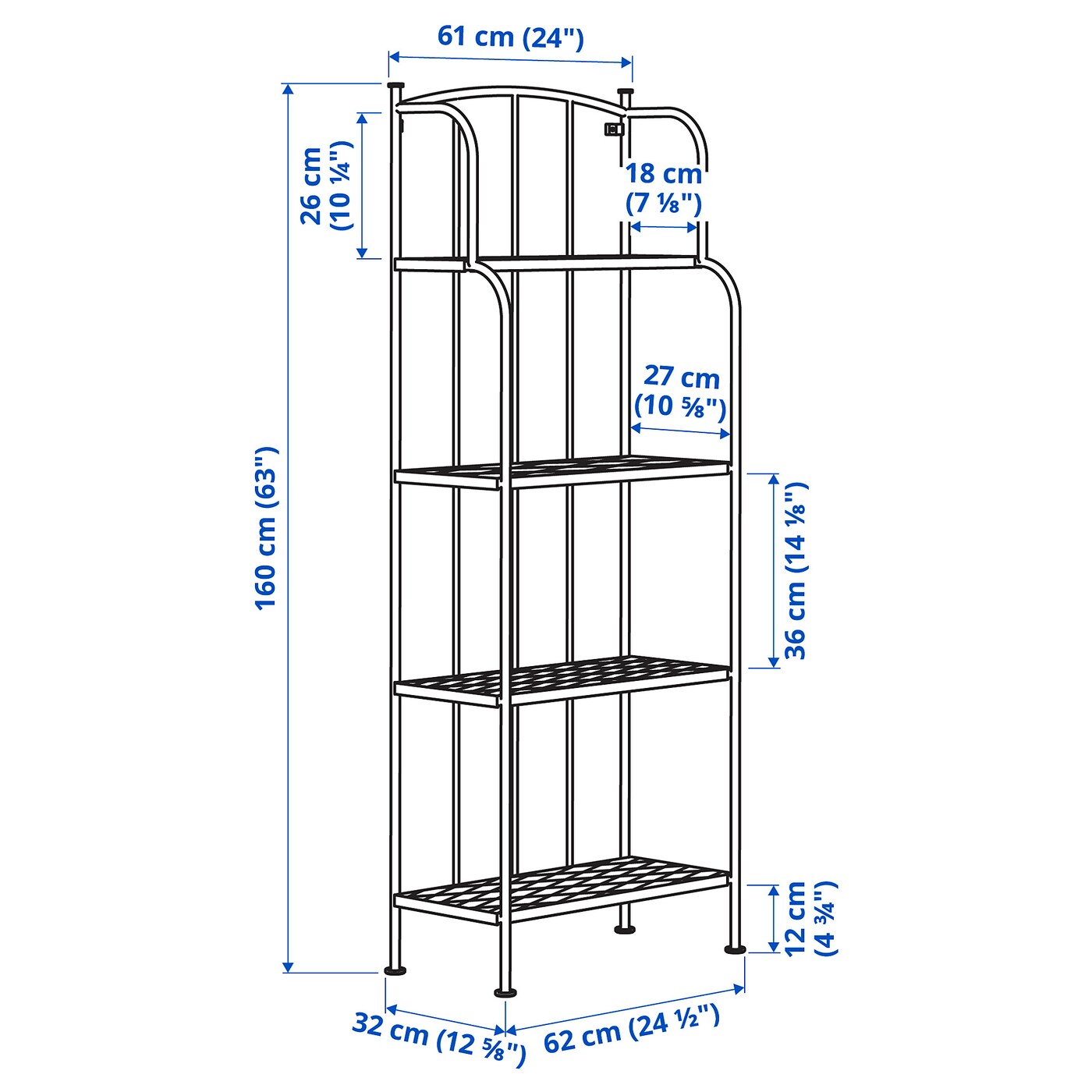 LÄCKÖ shelving unit, outdoor grey - IKEA