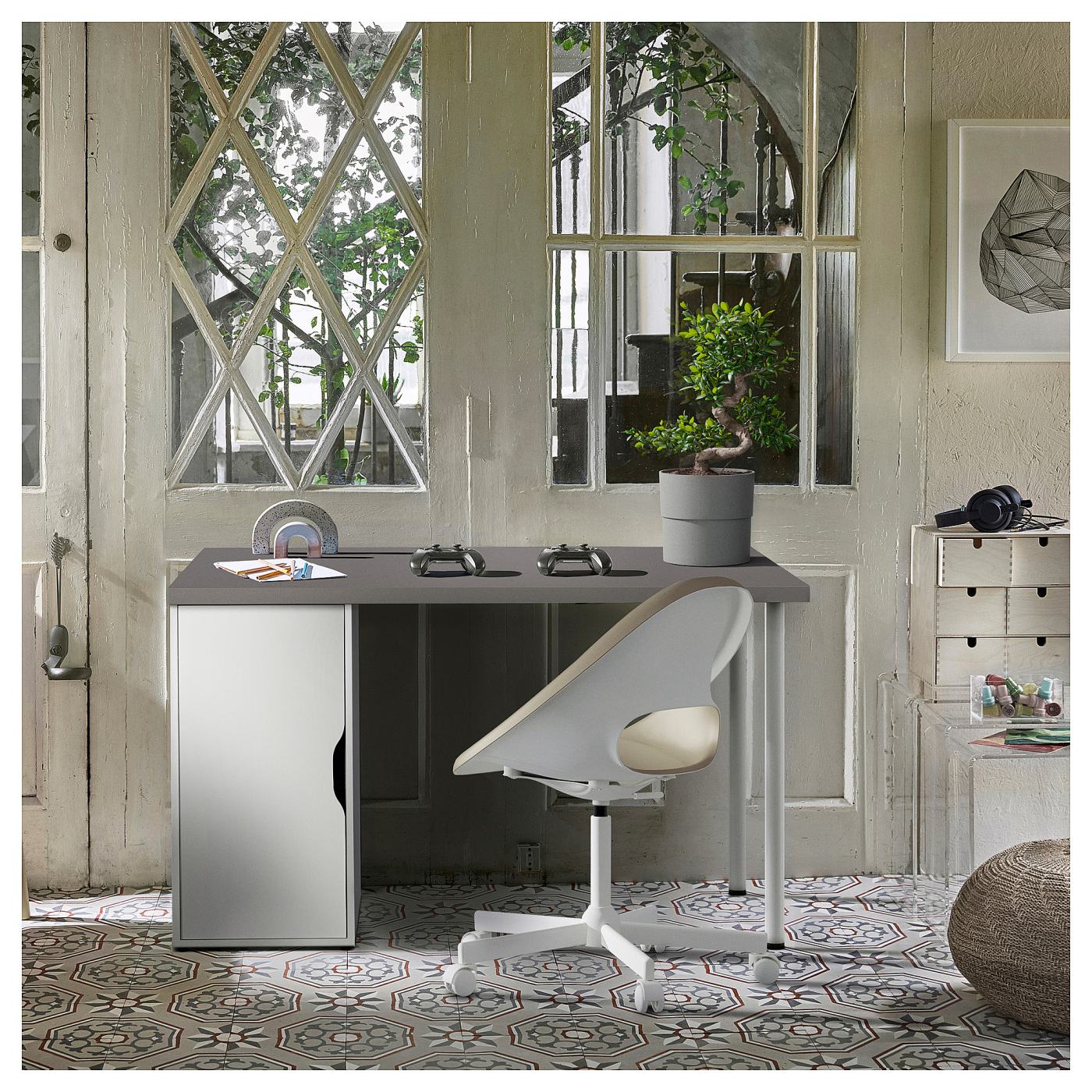 LAGKAPTEN / ALEX desk dark grey/white - IKEA