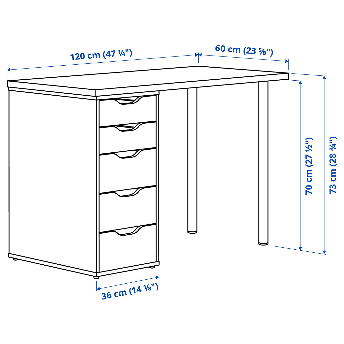 LAGKAPTEN / ALEX desk white anthracite/white - IKEA